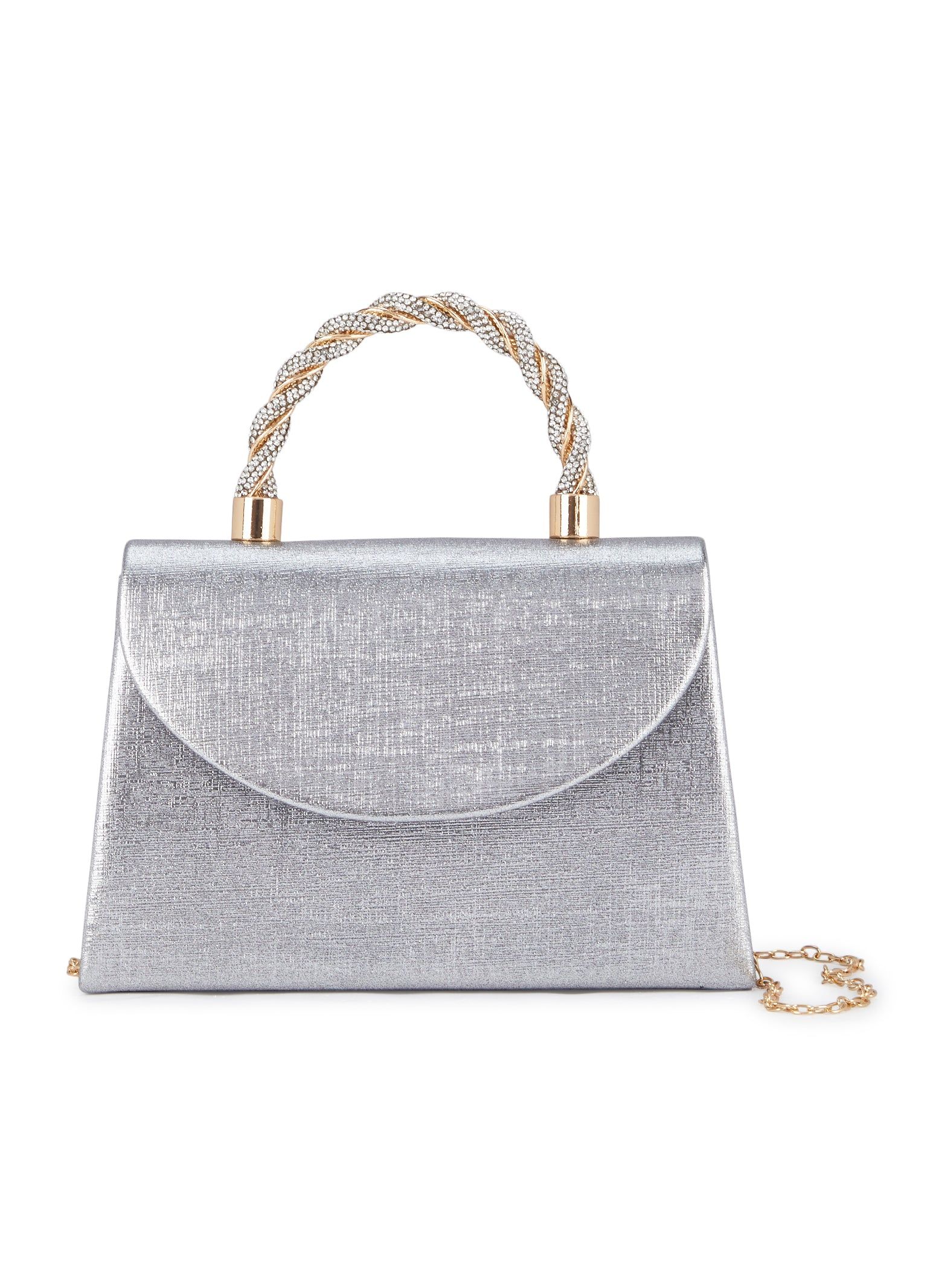 Rhinestone Handle Lurex Clutch sold by Rainbow product image thumbnail 2