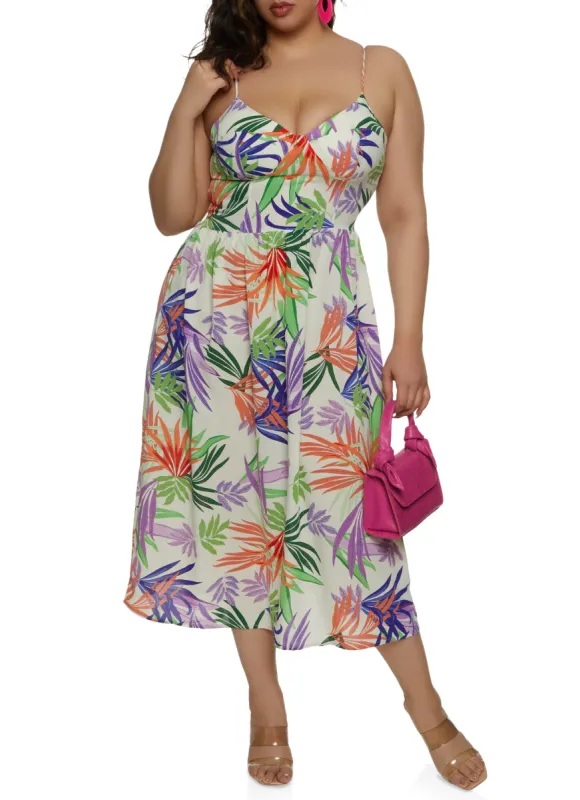 Plus Size Printed Bustier Maxi Sundress sold by Rainbow