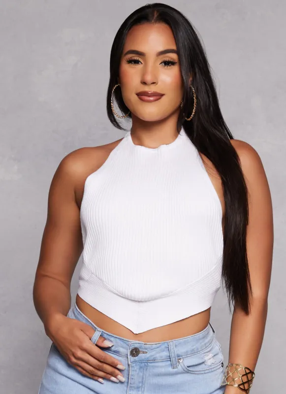 Almost Famous Open Tie Back Halter Neck Top sold by Rainbow