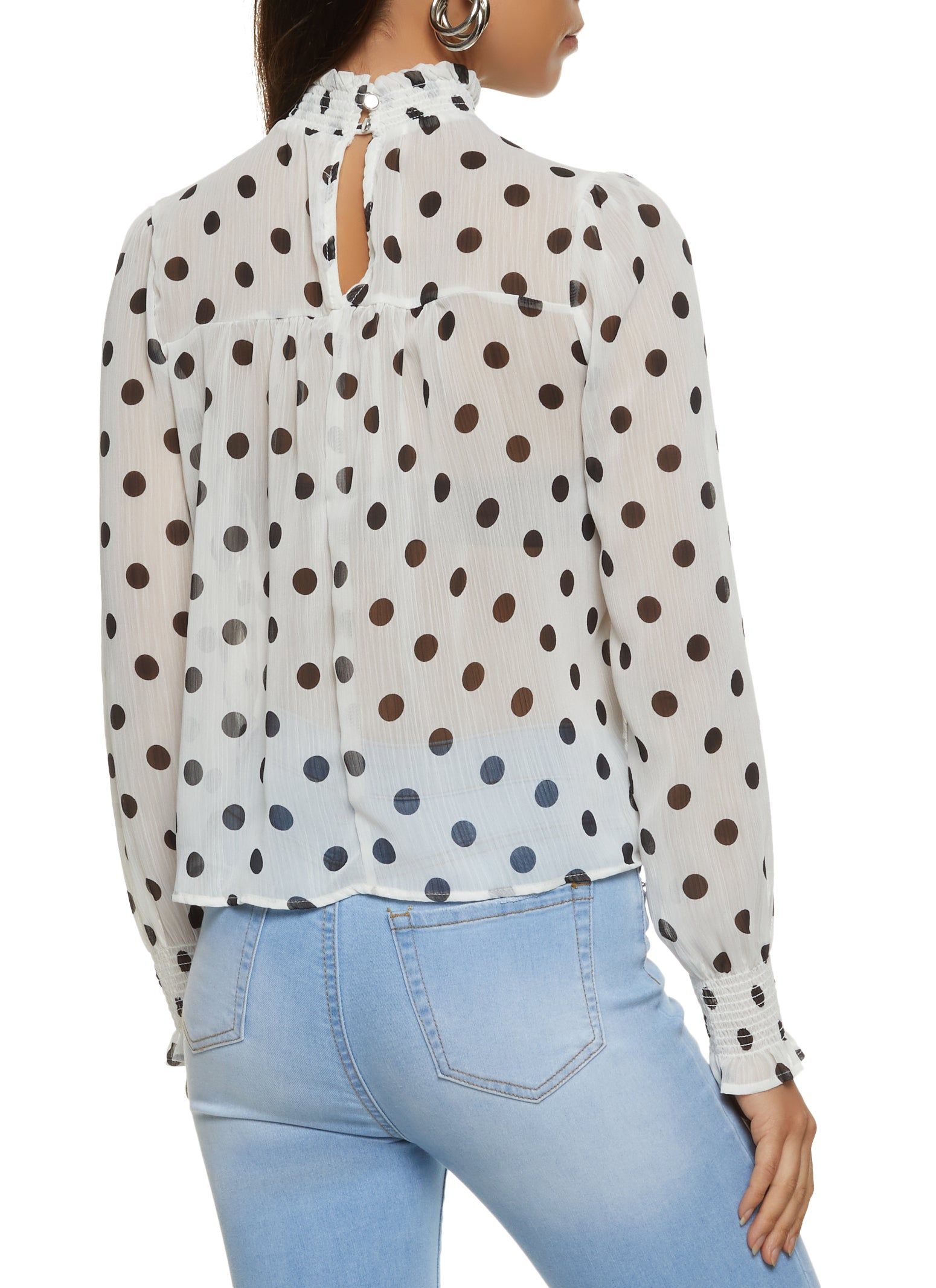 Polka Dot Mock Neck Blouse sold by Rainbow product image thumbnail 2