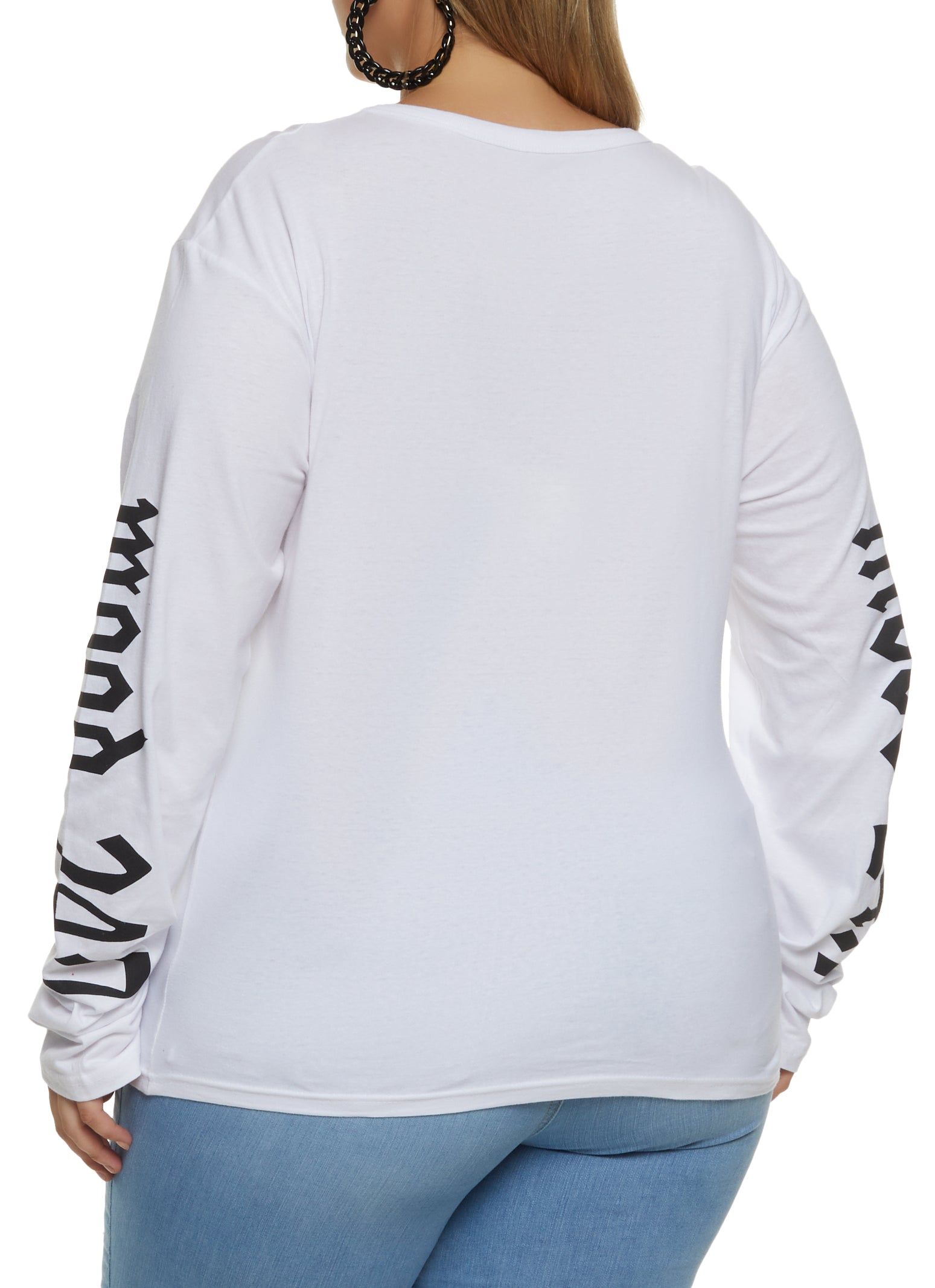 Plus Size Keyhole Long Sleeve Graphic Tee sold by Rainbow product image thumbnail 2