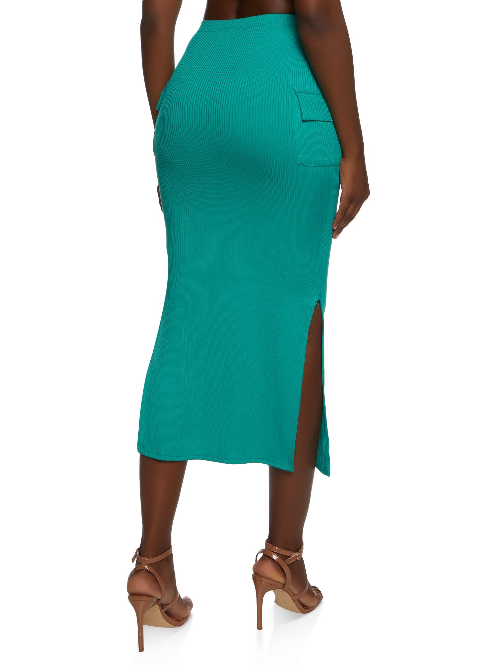 Ribbed Knit Cargo Skirt sold by Rainbow product image thumbnail 3