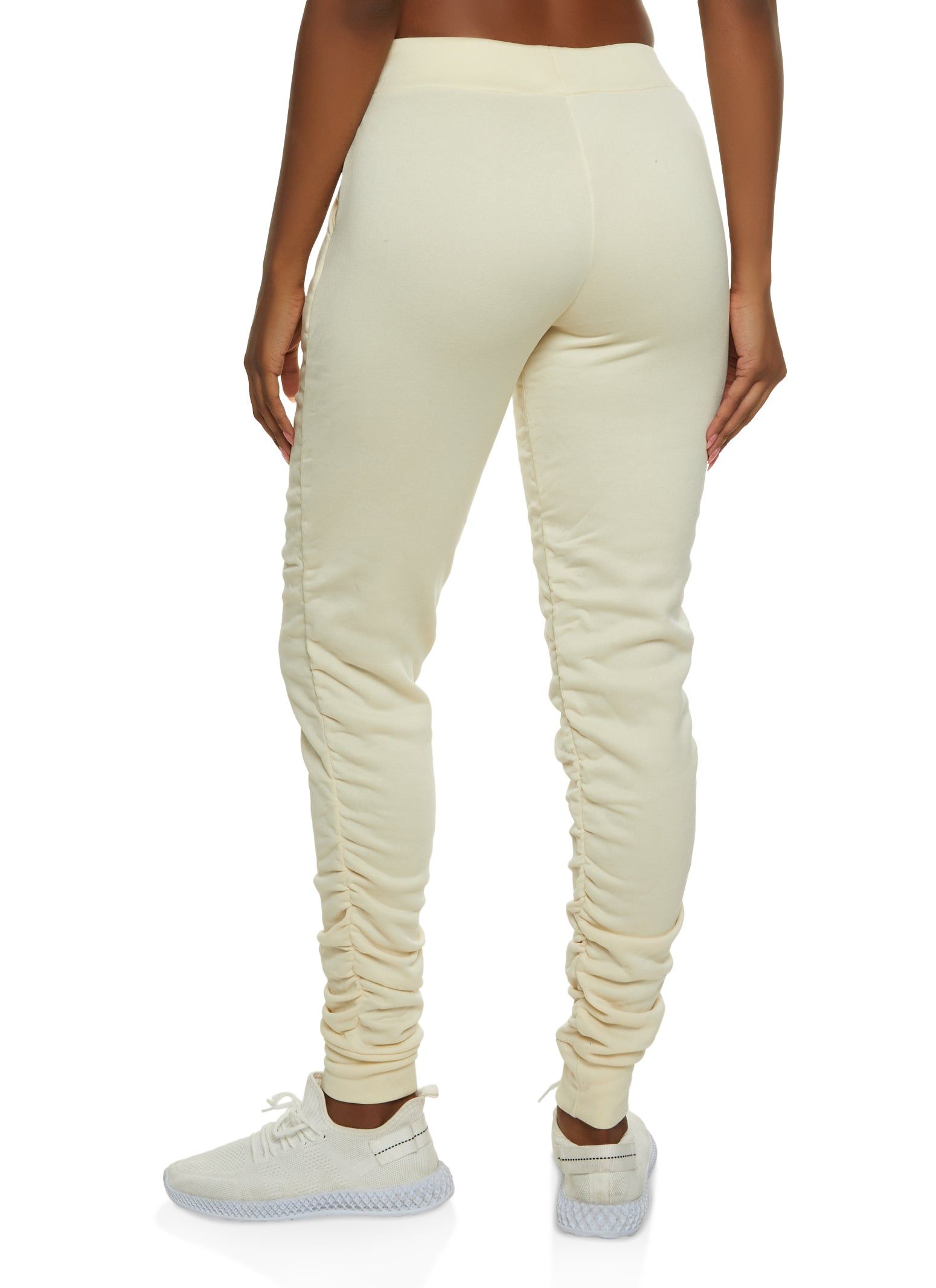 Solid Fleece Ruched Joggers sold by Rainbow product image thumbnail 2