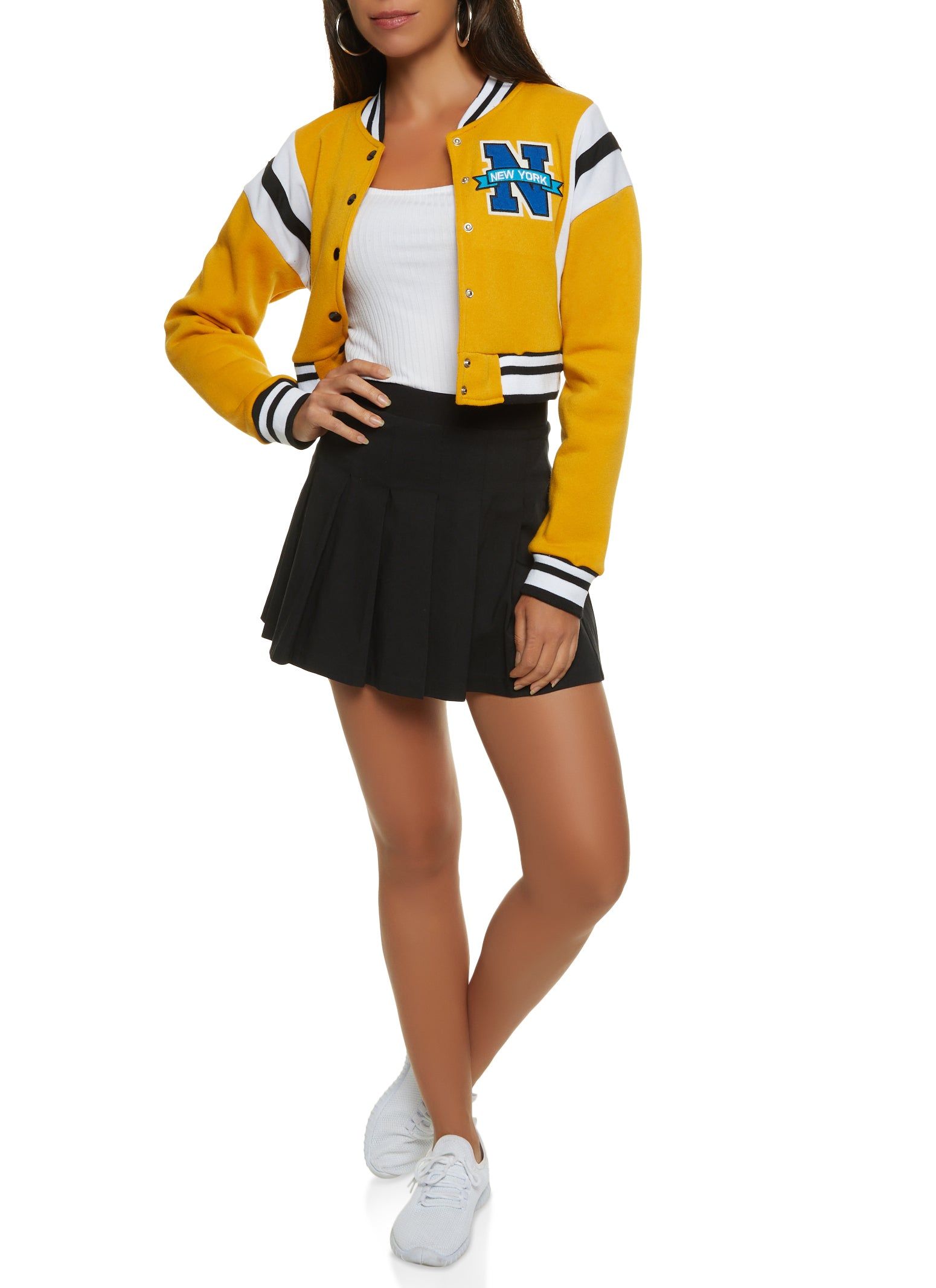 New York Patch Cropped Varsity Jacket sold by Rainbow product image thumbnail 2