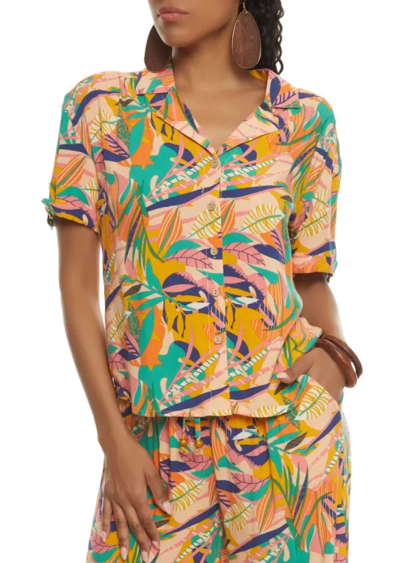 Tropical Print Short Sleeve Shirt sold by Rainbow