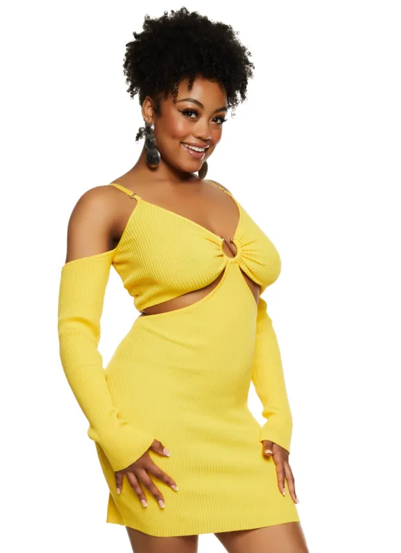 Plus Size Almost Famous Cut Out Cold Shoulder Dress sold by Rainbow