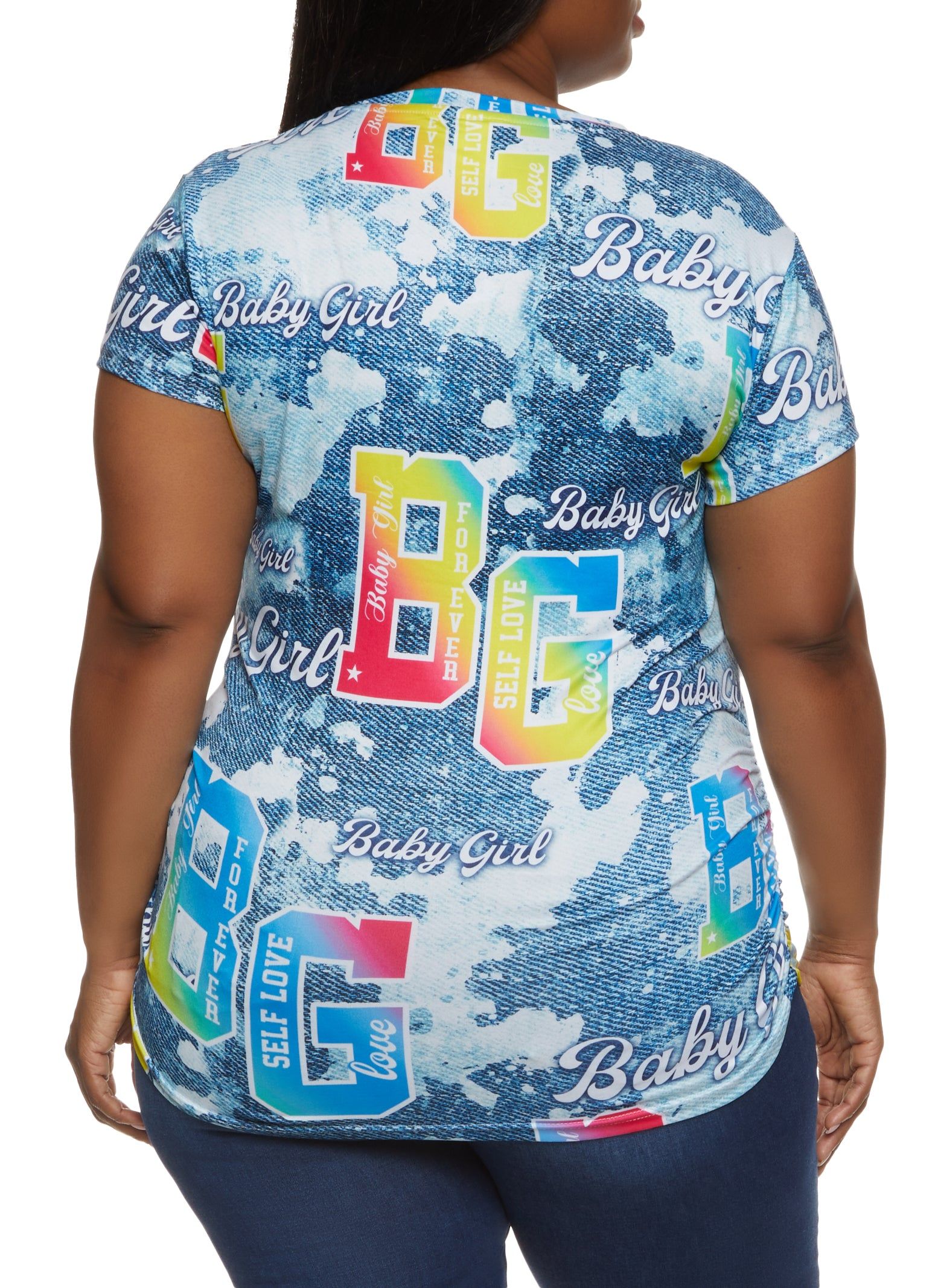 Plus Size Baby Girl Ruched Graphic Tee sold by Rainbow product image thumbnail 2