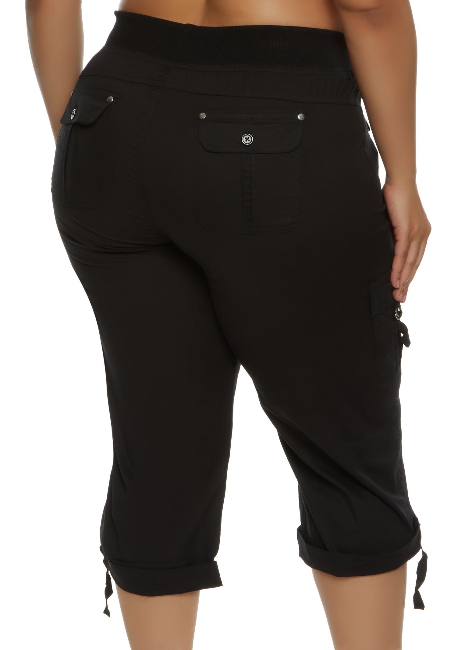 Plus Size Cuffed Cargo Capri Pants sold by Rainbow product image thumbnail 2