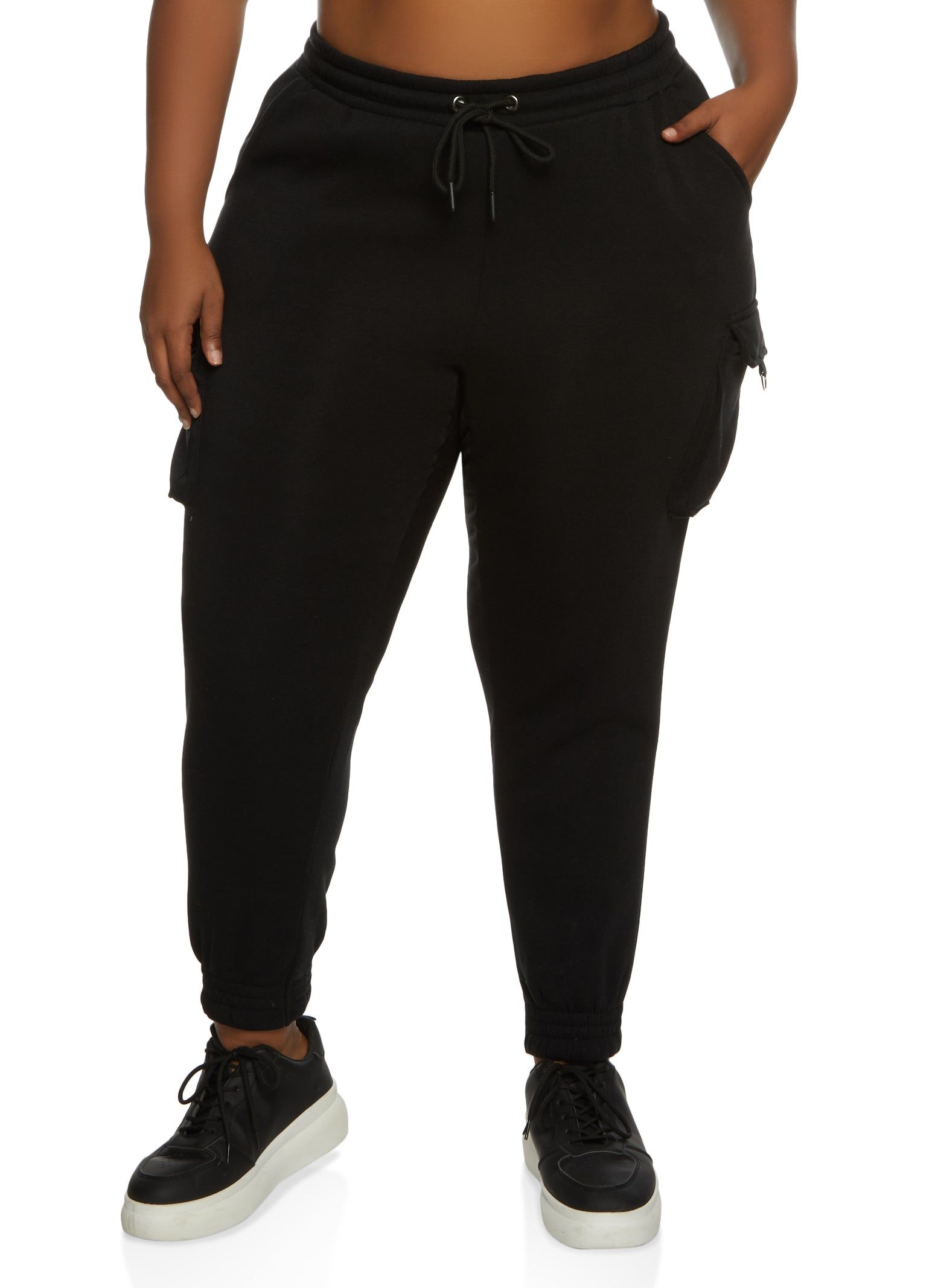 Plus Size Drawstring Cargo Pocket Sweatpants sold by Rainbow