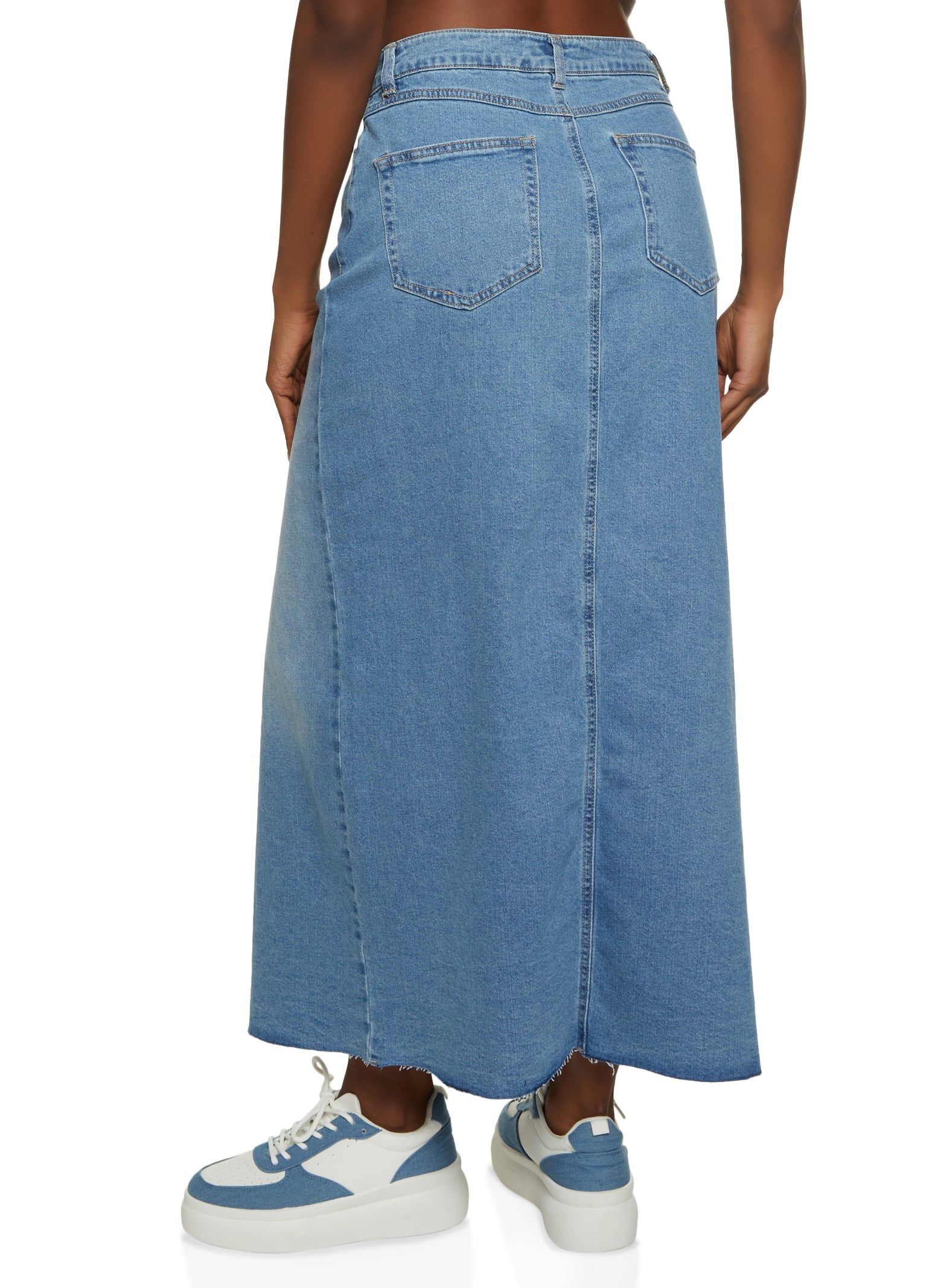 Denim Front Slit Maxi Skirt sold by Rainbow product image thumbnail 3