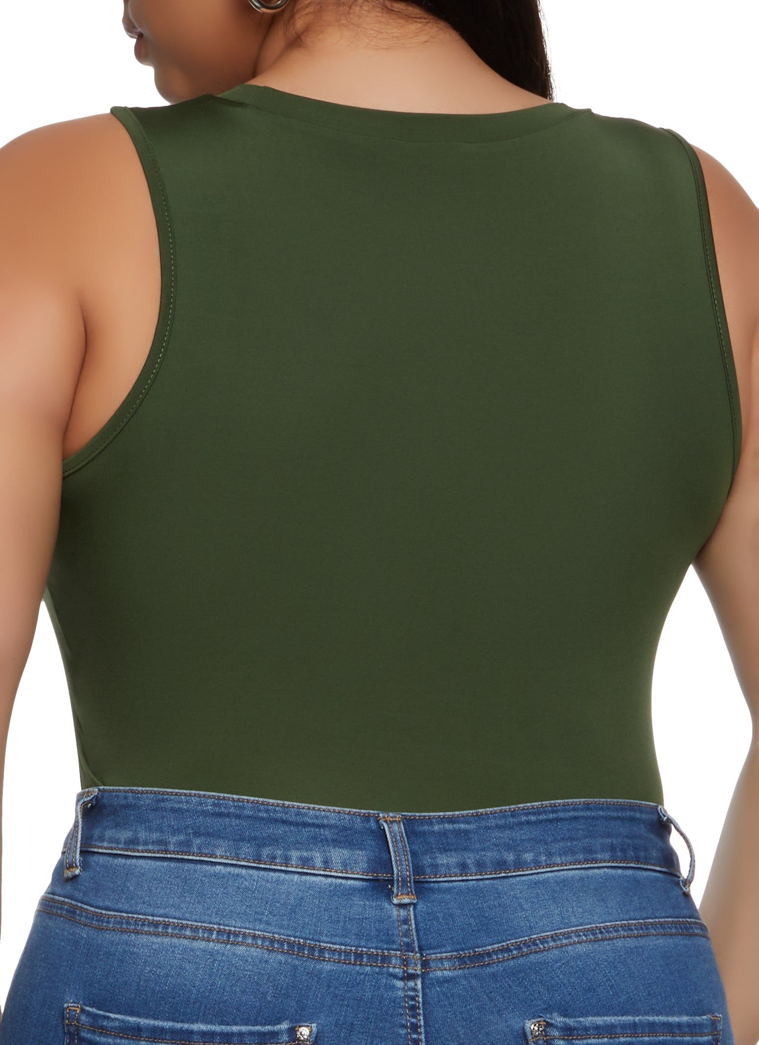 Plus Size Crew Neck Tank Bodysuit sold by Rainbow product image thumbnail 3