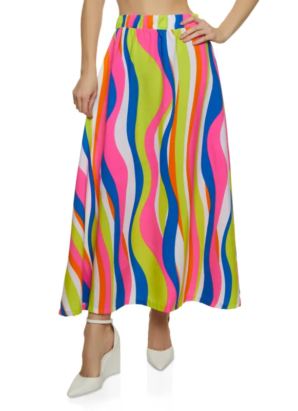 Printed High Waist Maxi Skirt sold by Rainbow
