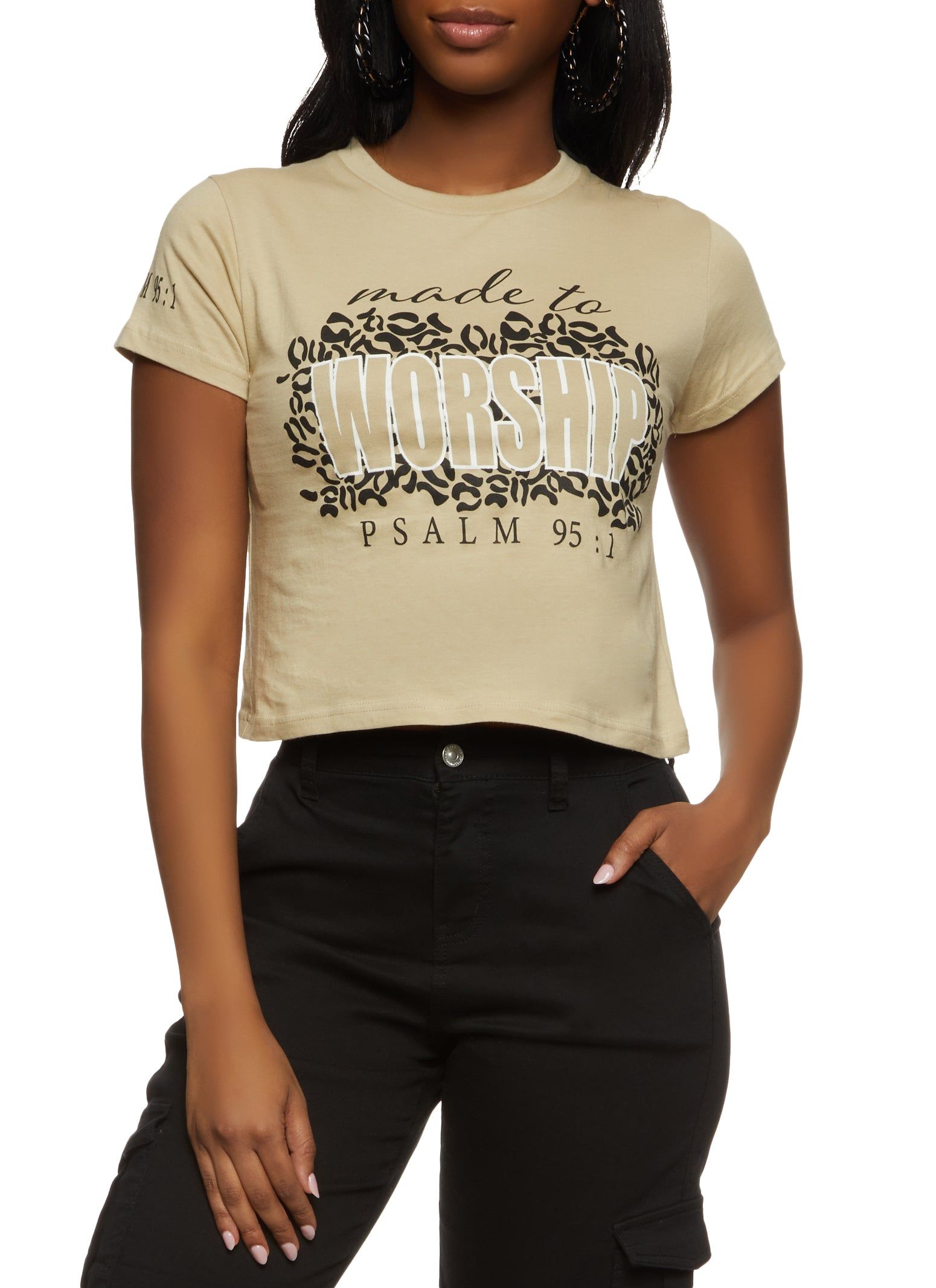 Made To Worship Cropped Graphic Tee sold by Rainbow