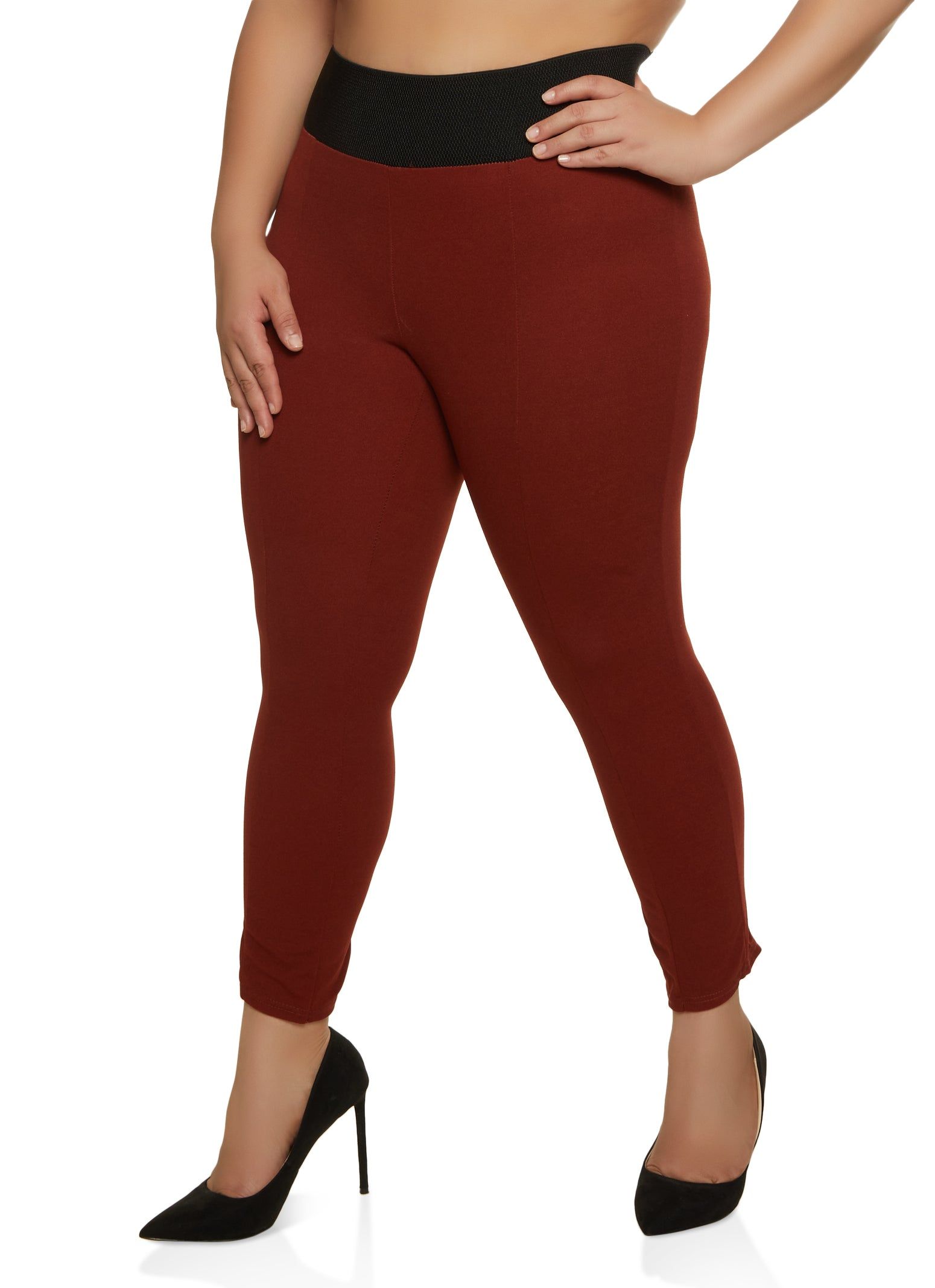 Plus Size High Waist Pintuck Leggings sold by Rainbow
