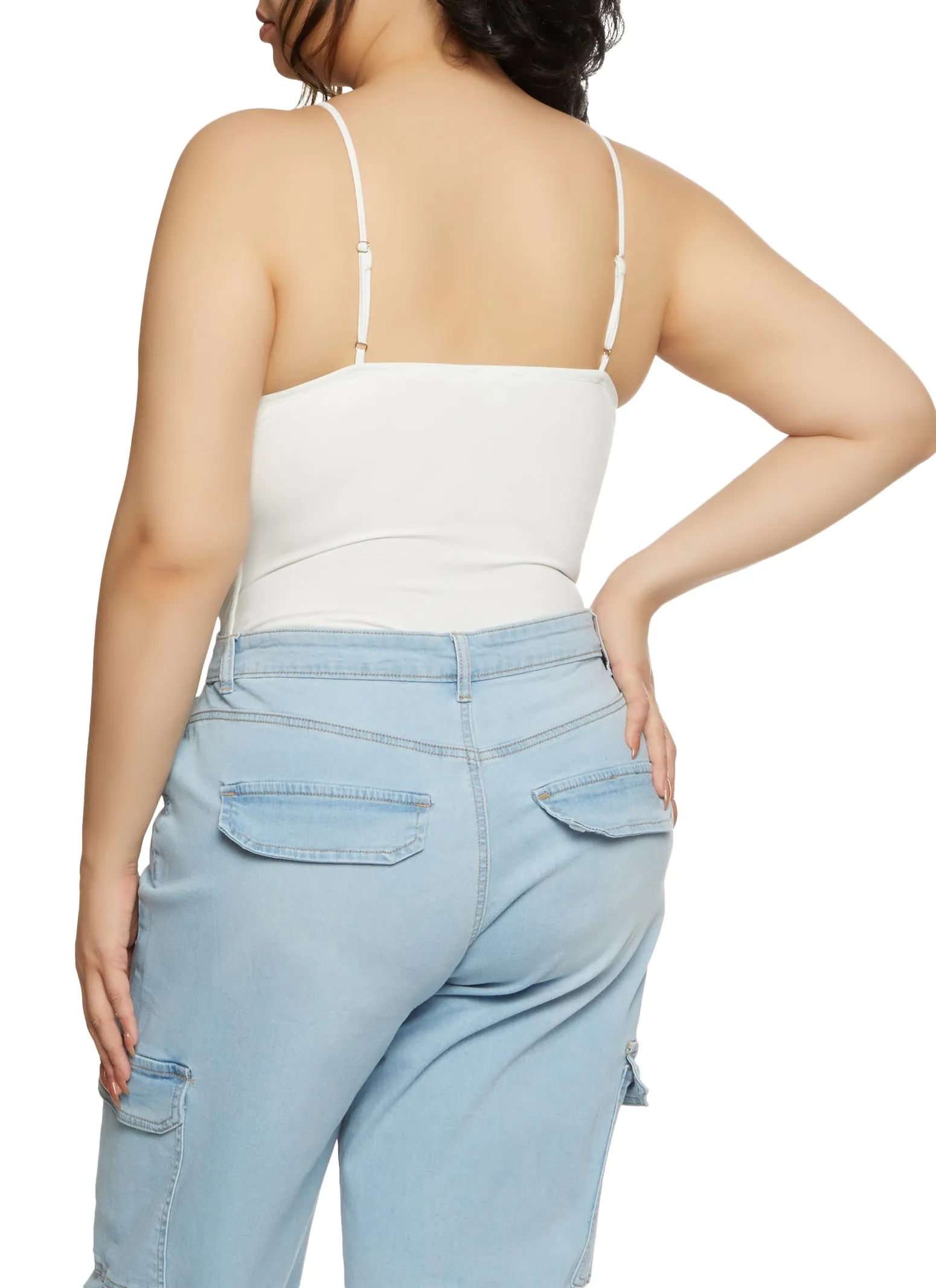 Plus Size Scalloped Hem Cami Bodysuit sold by Rainbow product image thumbnail 3