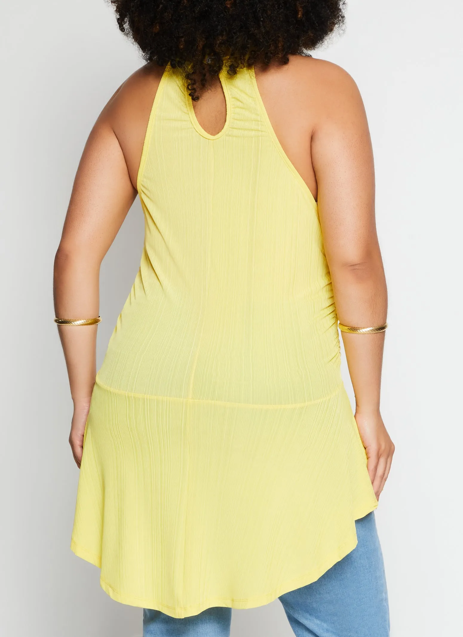 Plus Size Textured Knit High Neck Blouse with Necklace sold by Rainbow product image thumbnail 3