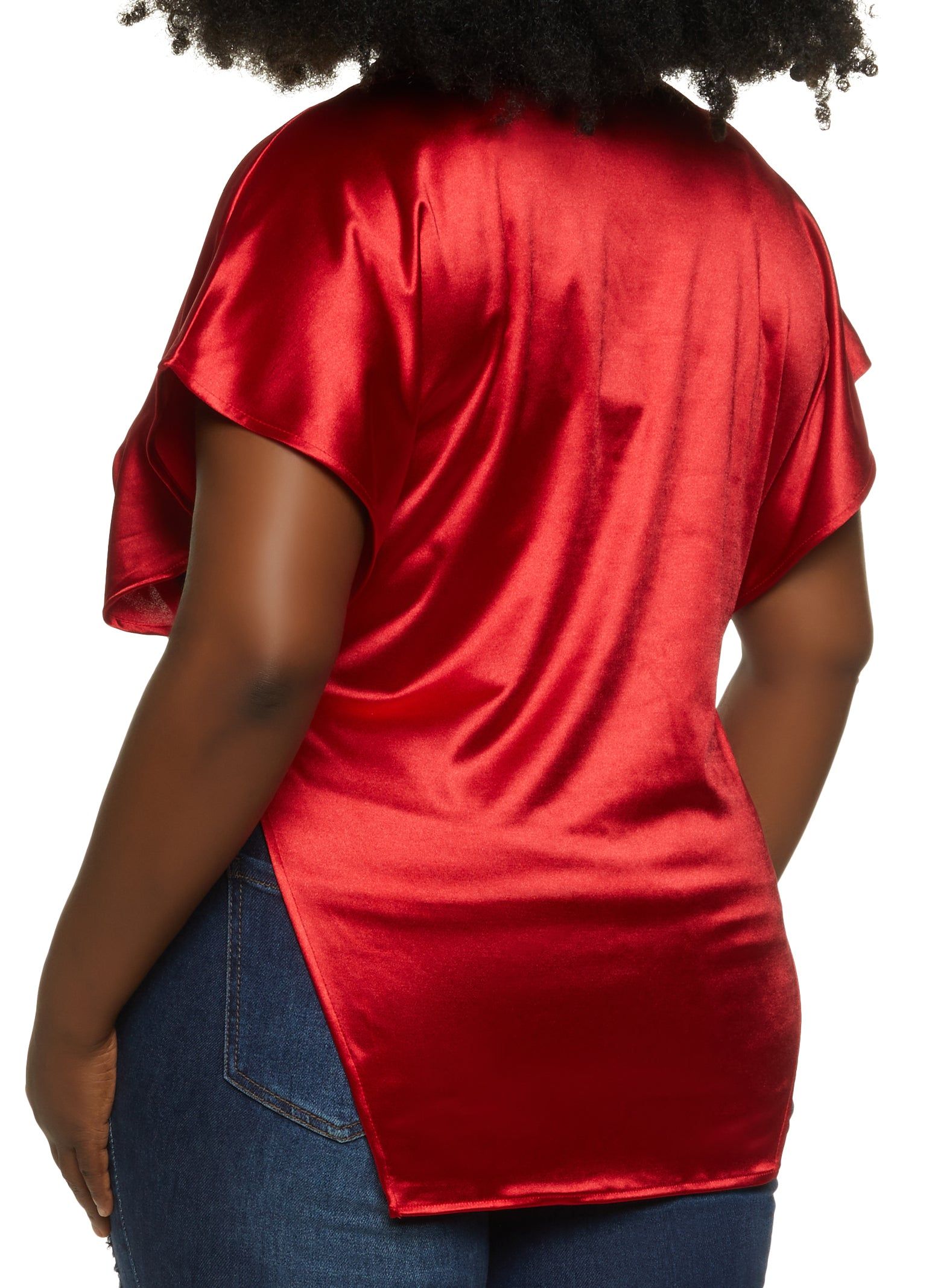 Plus Size Open Side Tie Shirt sold by Rainbow product image thumbnail 2