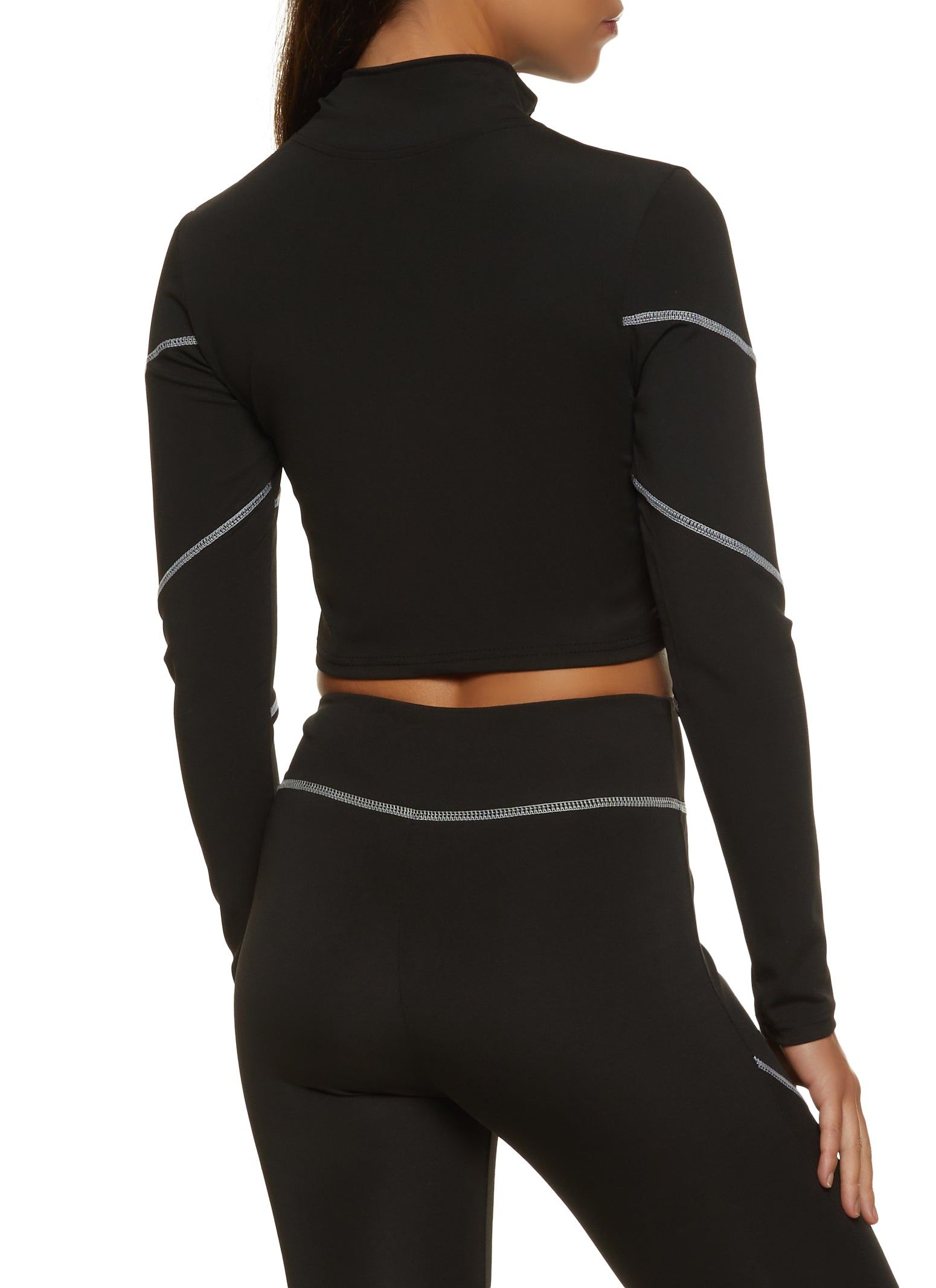 Contrast Trim Cropped Track Jacket sold by Rainbow product image thumbnail 3