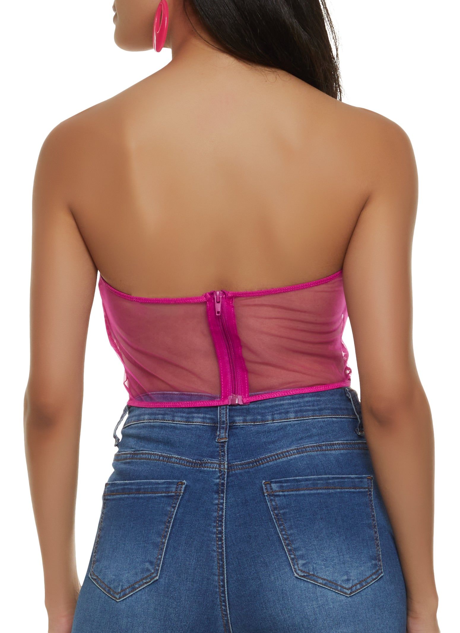 Shell Pleated Mesh Bustier Top sold by Rainbow product image thumbnail 3