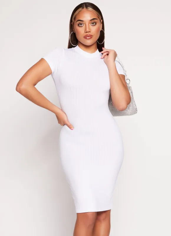 Daisy Ribbed Knit Midi T Shirt Dress sold by Rainbow