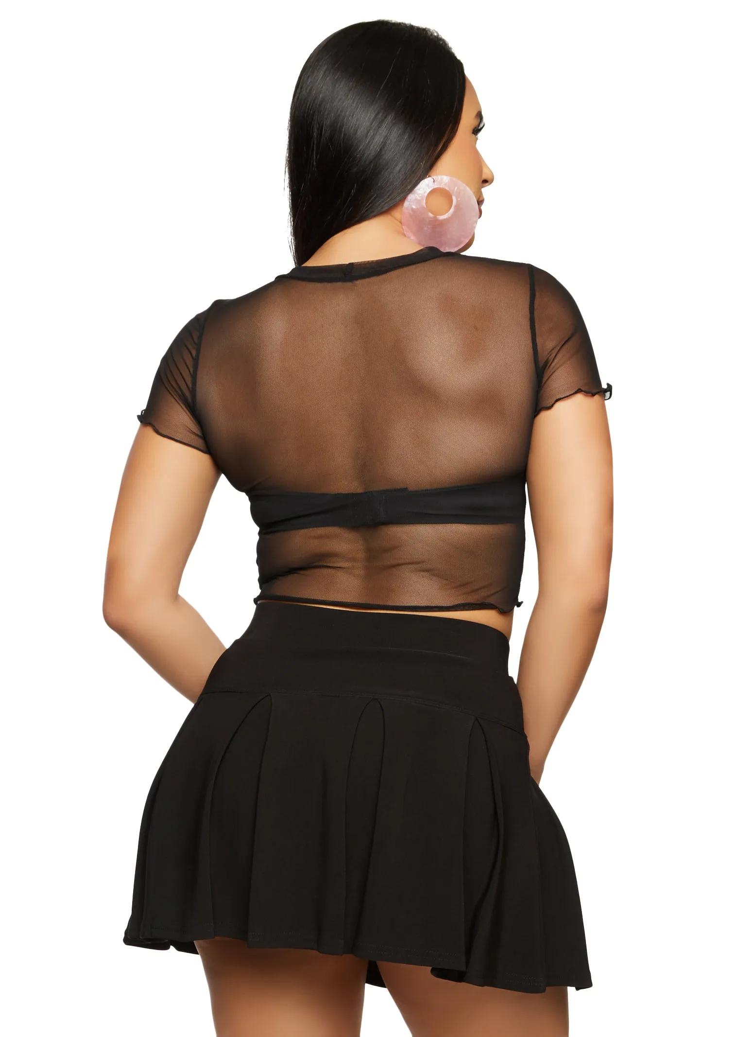 Mesh Bow Detail Crop Top sold by Rainbow product image thumbnail 2