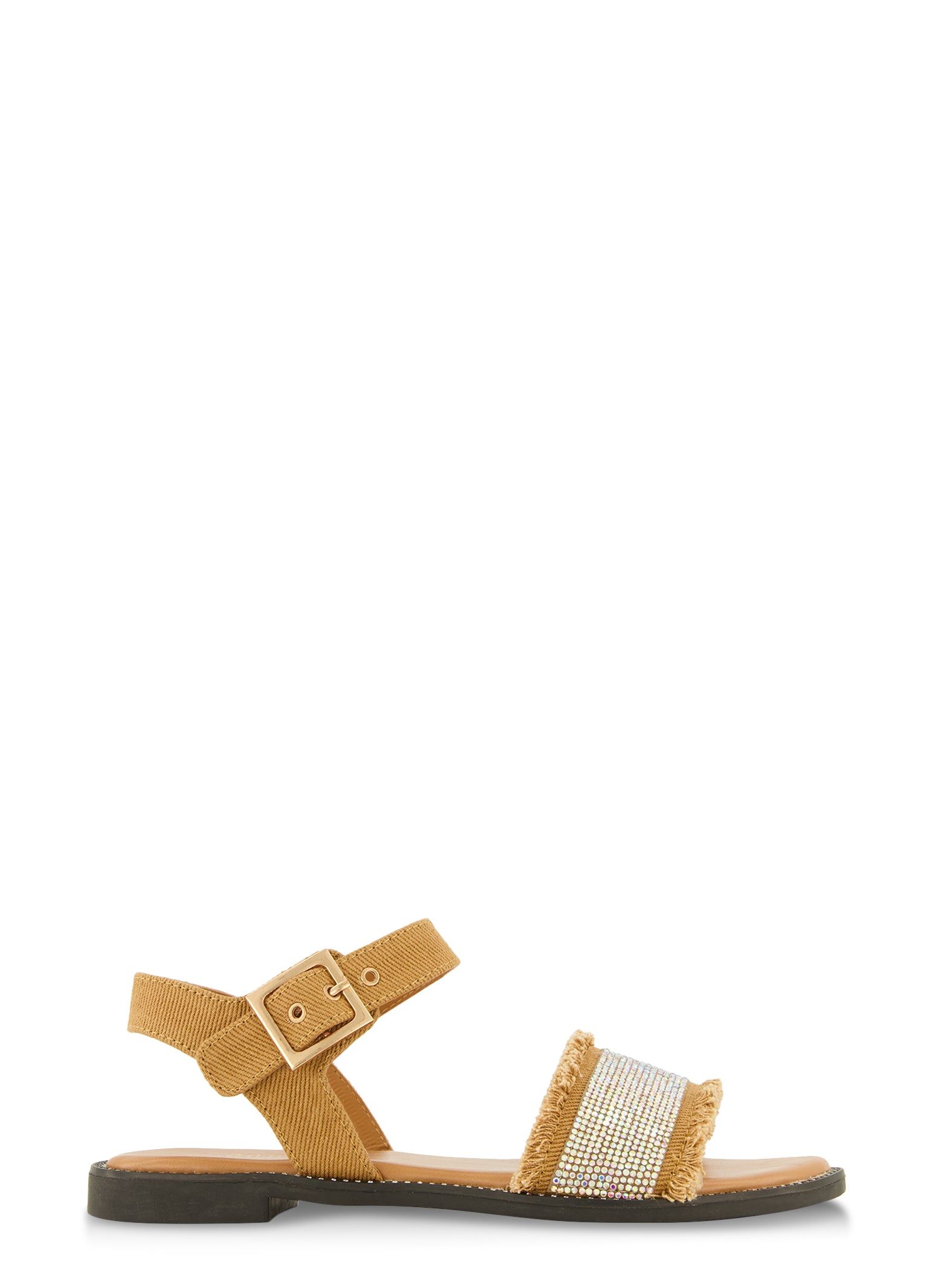 Frayed Denim Rhinestone Ankle Strap Sandals sold by Rainbow product image thumbnail 2