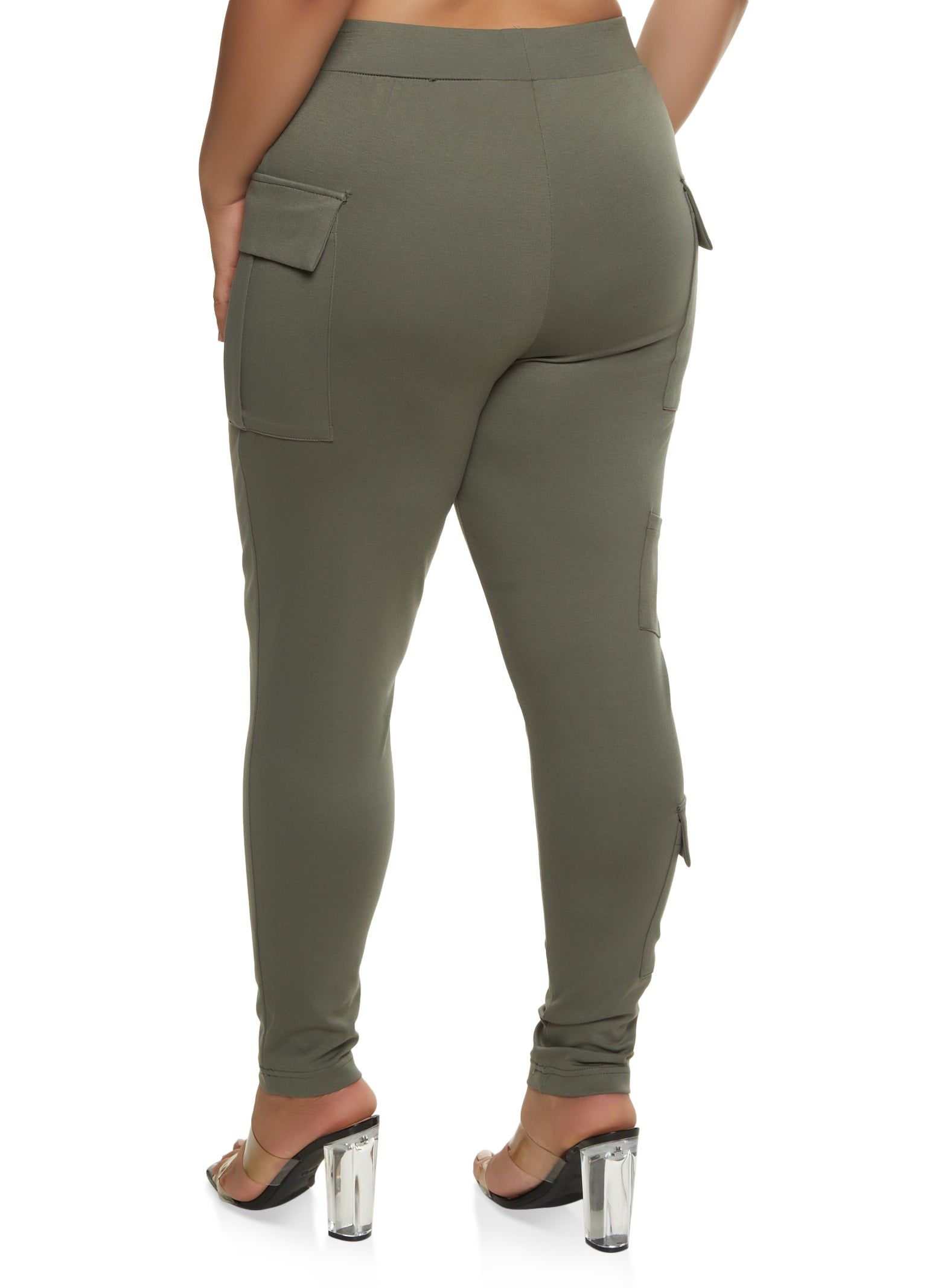 Plus Size Ponte Cargo Pocket Pull On Pants sold by Rainbow product image thumbnail 2