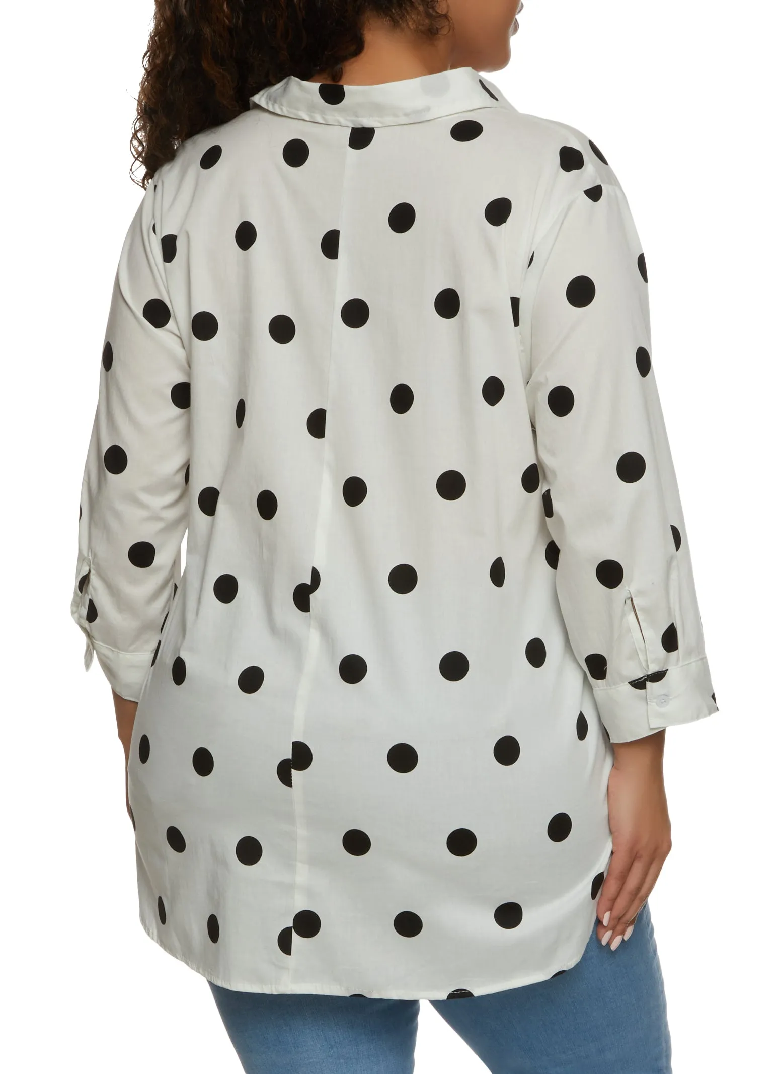 Plus Size Polka Dot High Low Shirt sold by Rainbow product image thumbnail 2