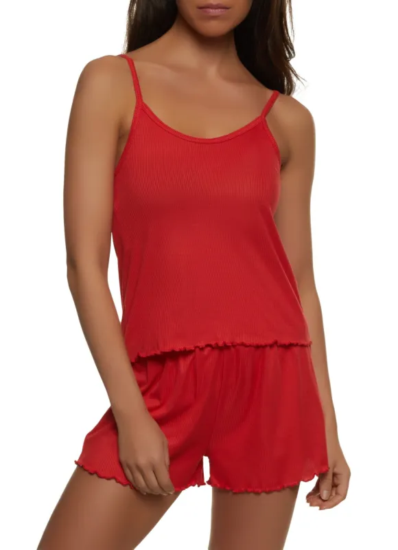 Rib Knit Pajama Cami Top and Shorts sold by Rainbow