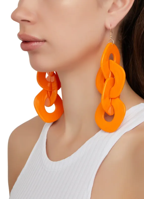 Acrylic Chain Link Drop Earrings sold by Rainbow
