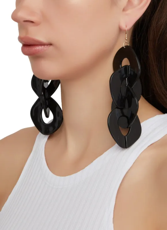 Acrylic Chain Link Drop Earrings sold by Rainbow