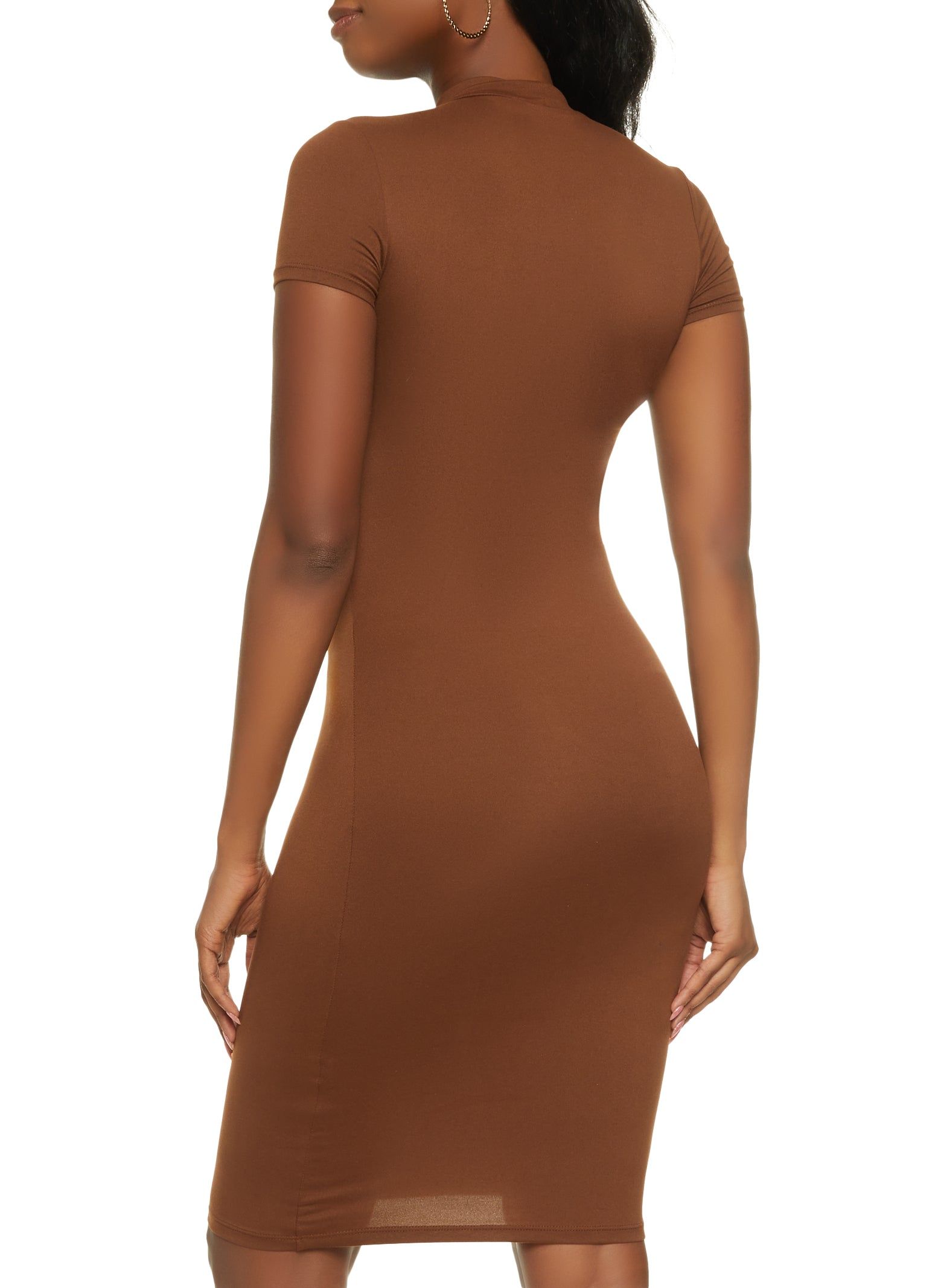 Solid Mock Neck Bodycon Dress sold by Rainbow product image thumbnail 3