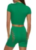 Mock Neck Laser Cut Crop Top sold by Rainbow