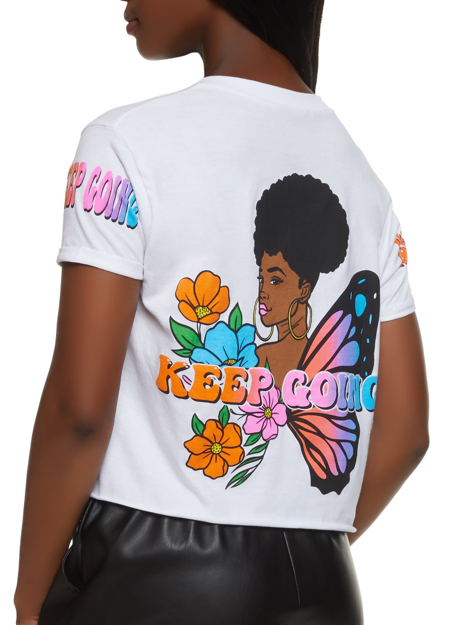 Notch Neck Keep Going Graphic Tee sold by Rainbow product image thumbnail 2