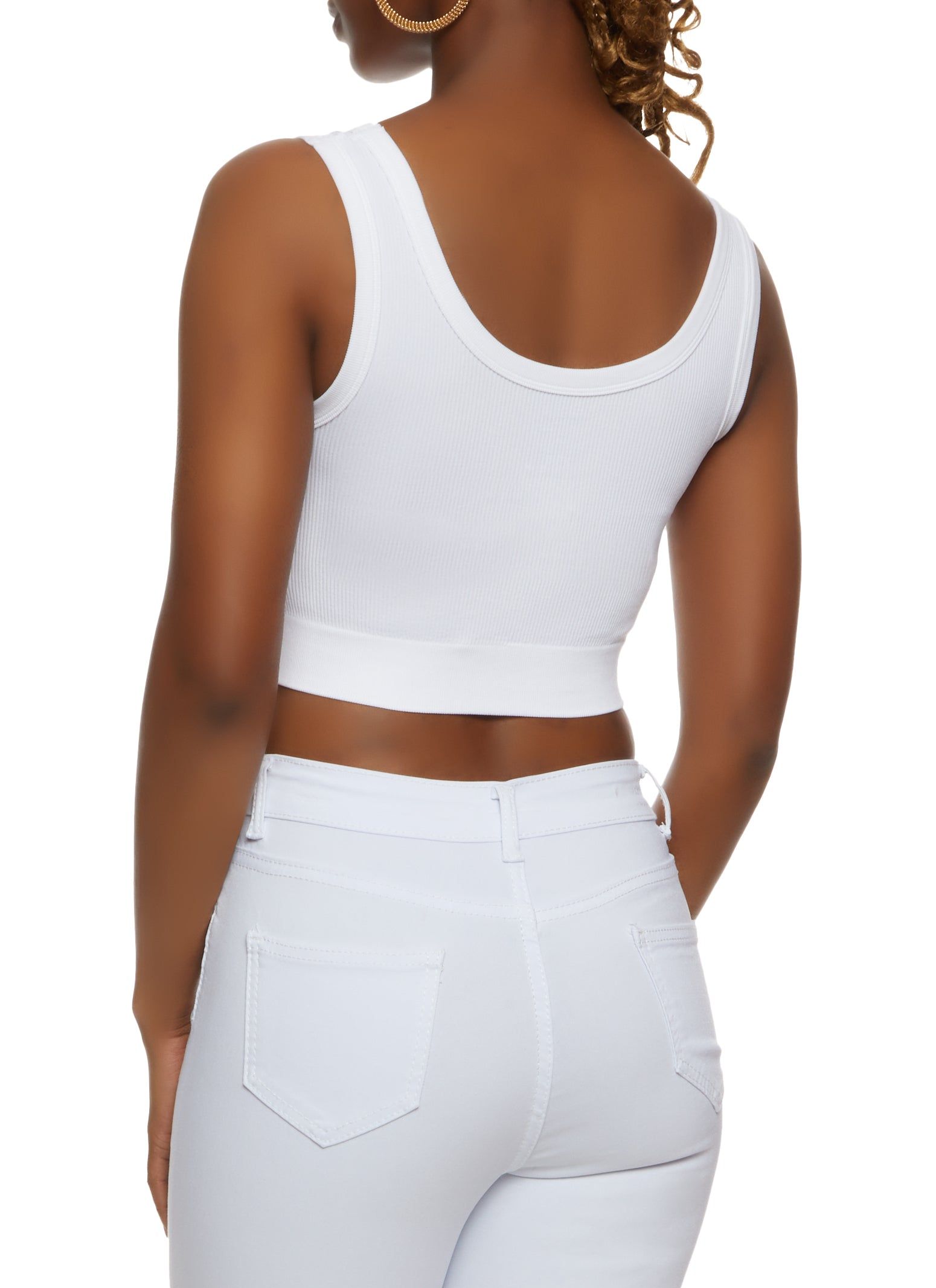 Ribbed Knit Seamless Cropped Tank Top sold by Rainbow product image thumbnail 2