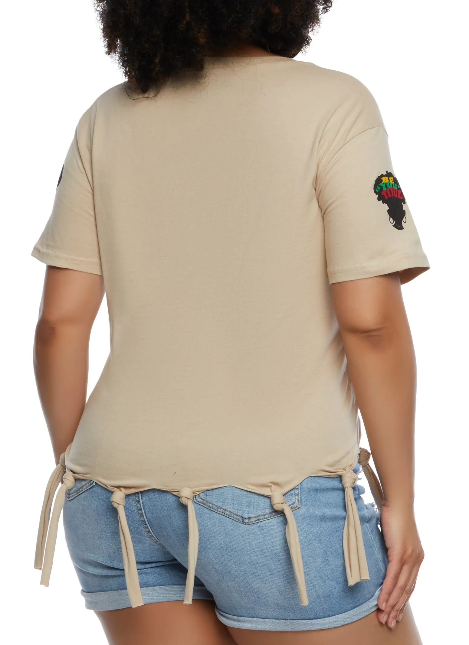 Plus Size Beyoutiful Graphic Knot Fringe Tee sold by Rainbow product image thumbnail 3