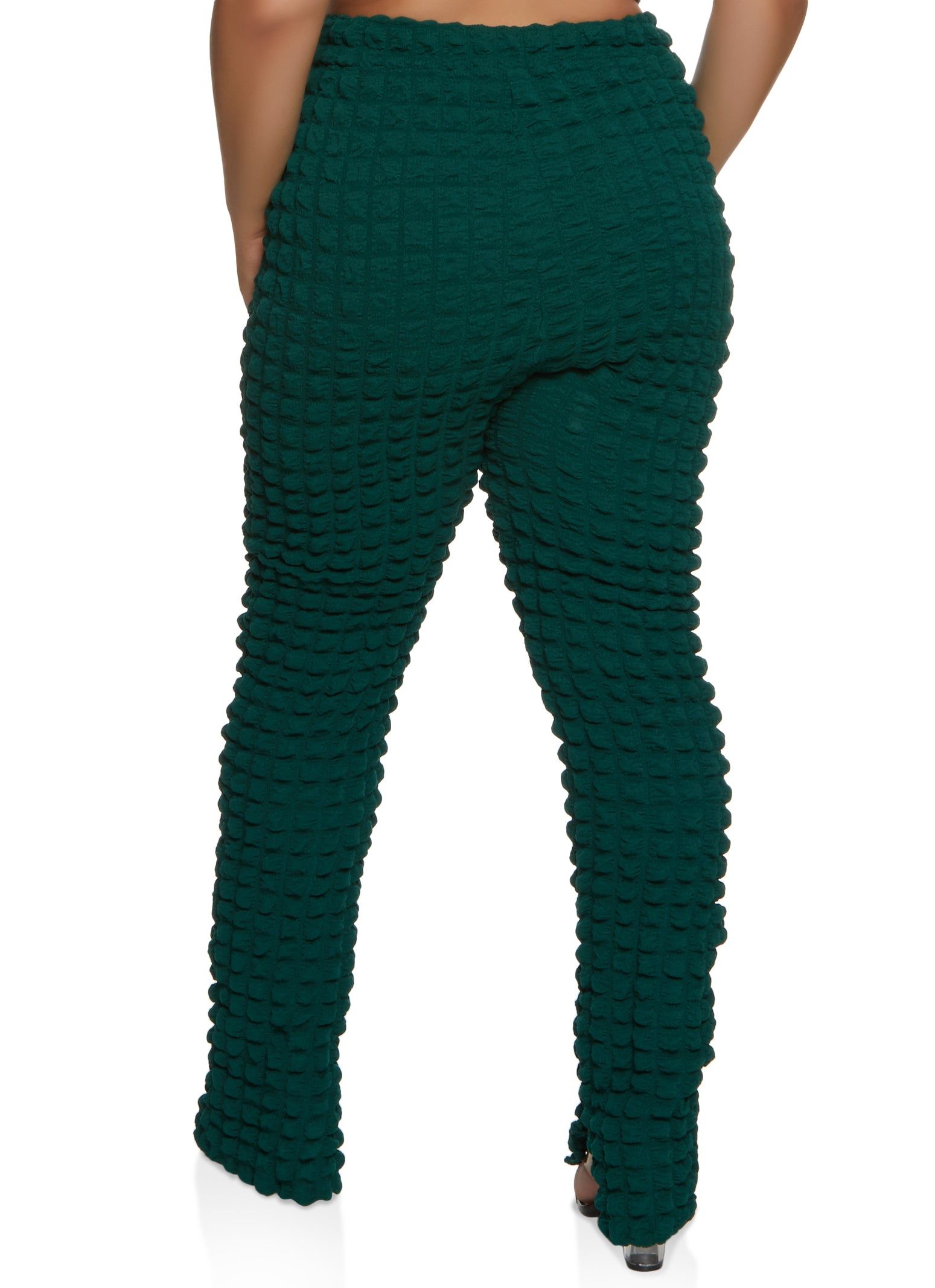 Plus Size Bubble Knit High Waist Split Hem Pants sold by Rainbow product image thumbnail 2