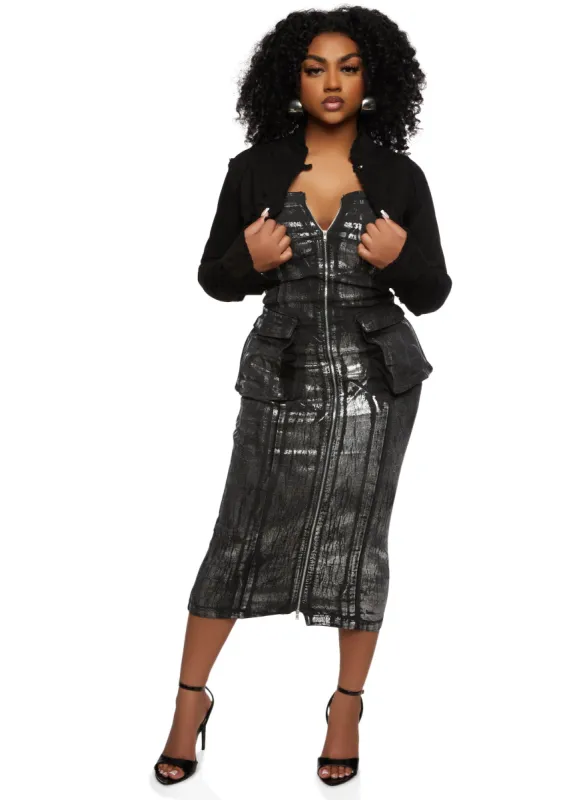 Almost Famous Frayed Trim Denim Bolero Jacket sold by Rainbow