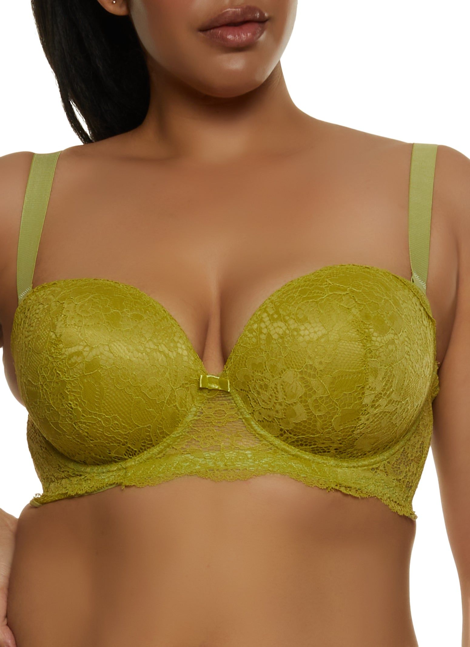 Plus Size Scalloped Floral Lace Balconette Bra | Converts to Strapless sold by Rainbow