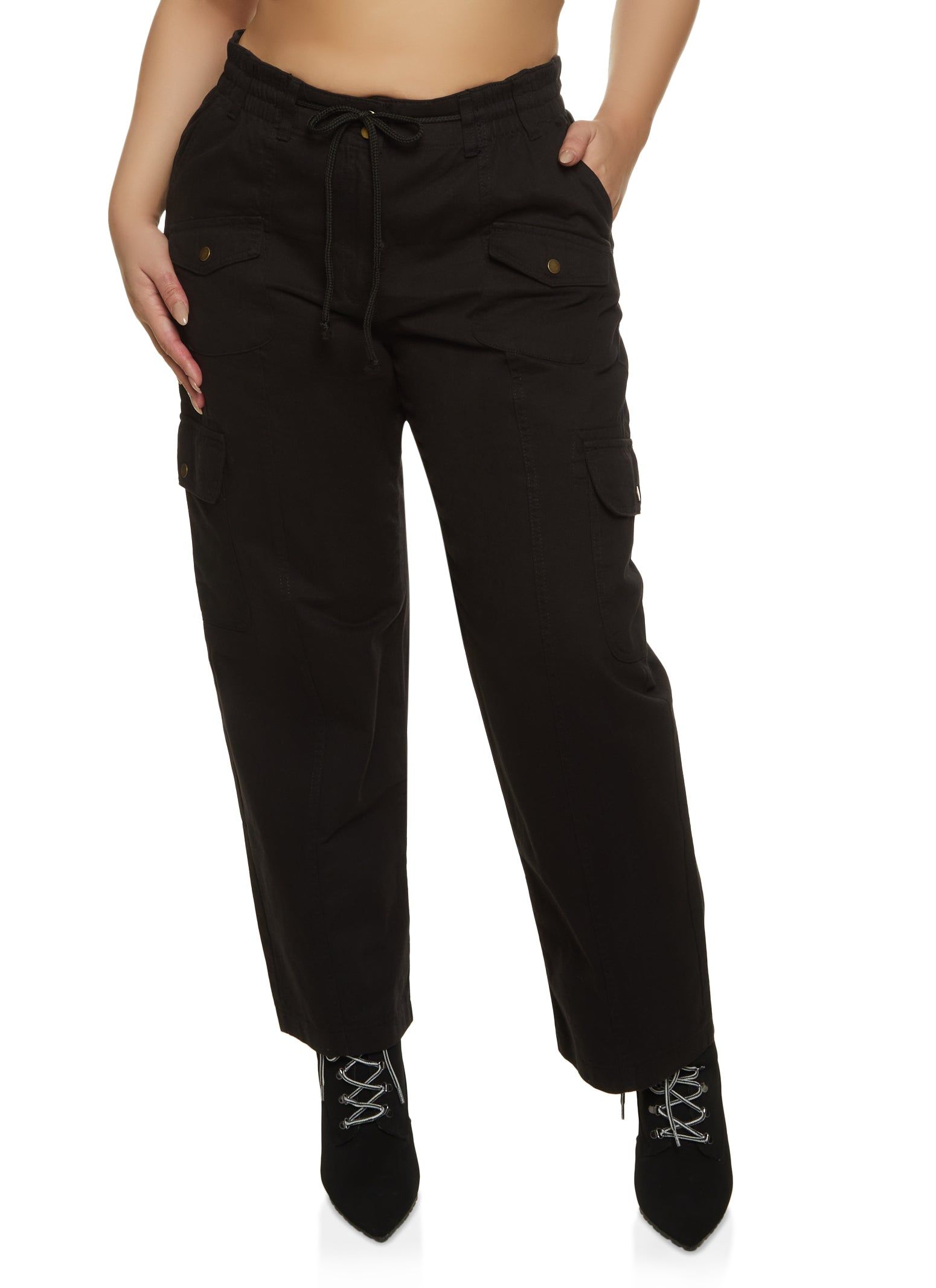 Plus Size Drawstring Cargo Pants sold by Rainbow