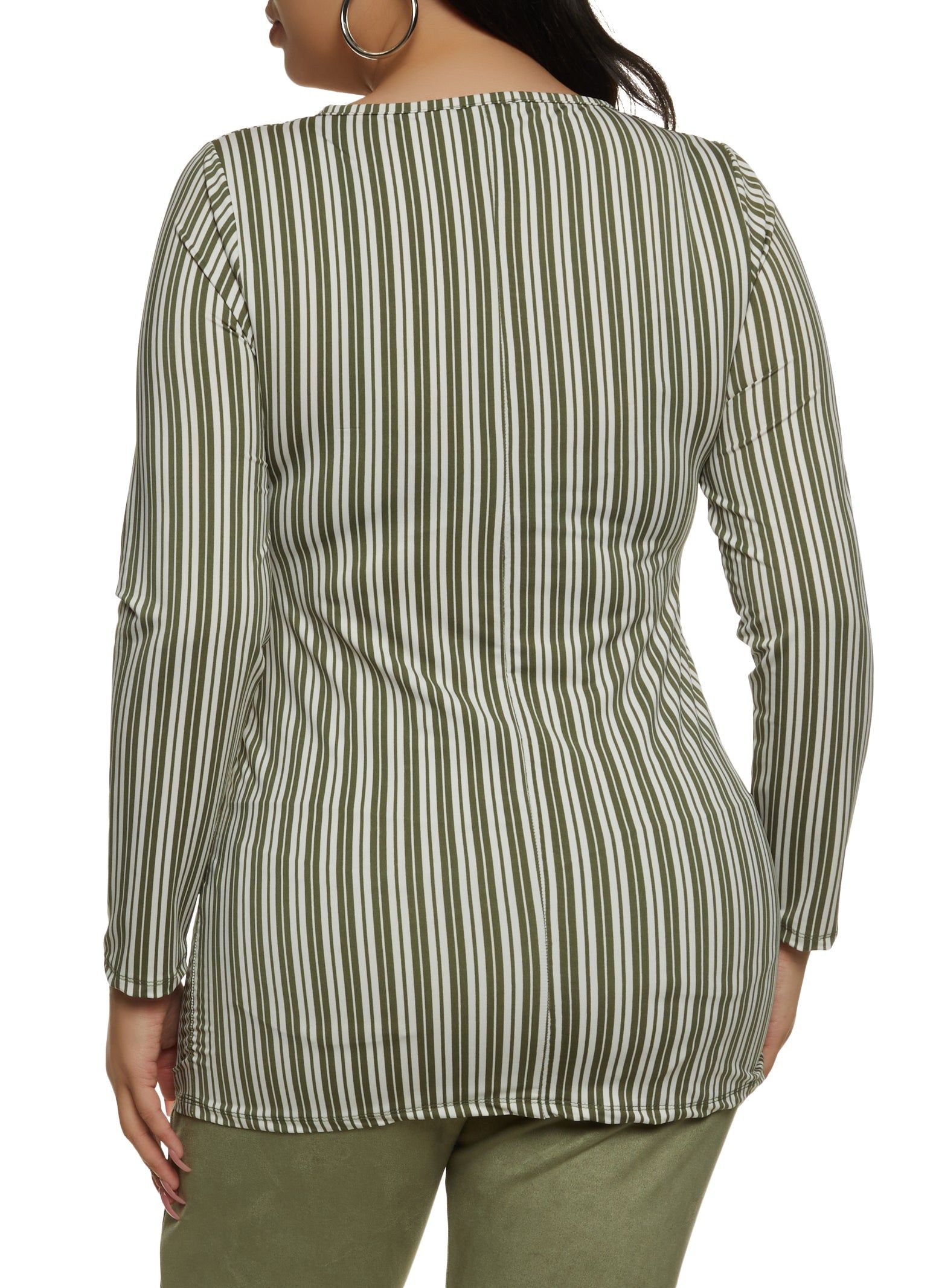 Plus Size Striped Long Sleeve Top sold by Rainbow product image thumbnail 2