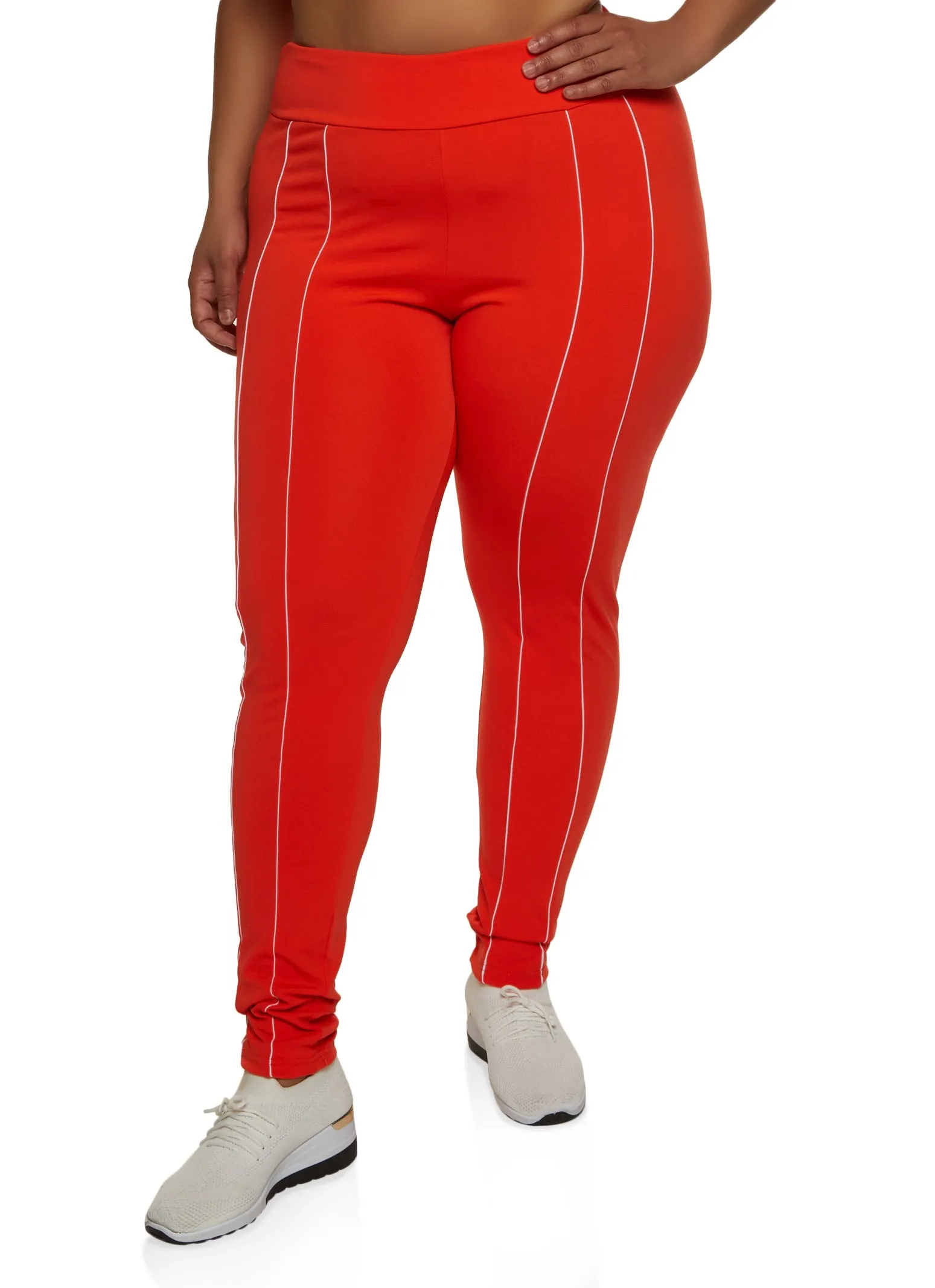 Plus Size Contrast Piping Detail Leggings sold by Rainbow