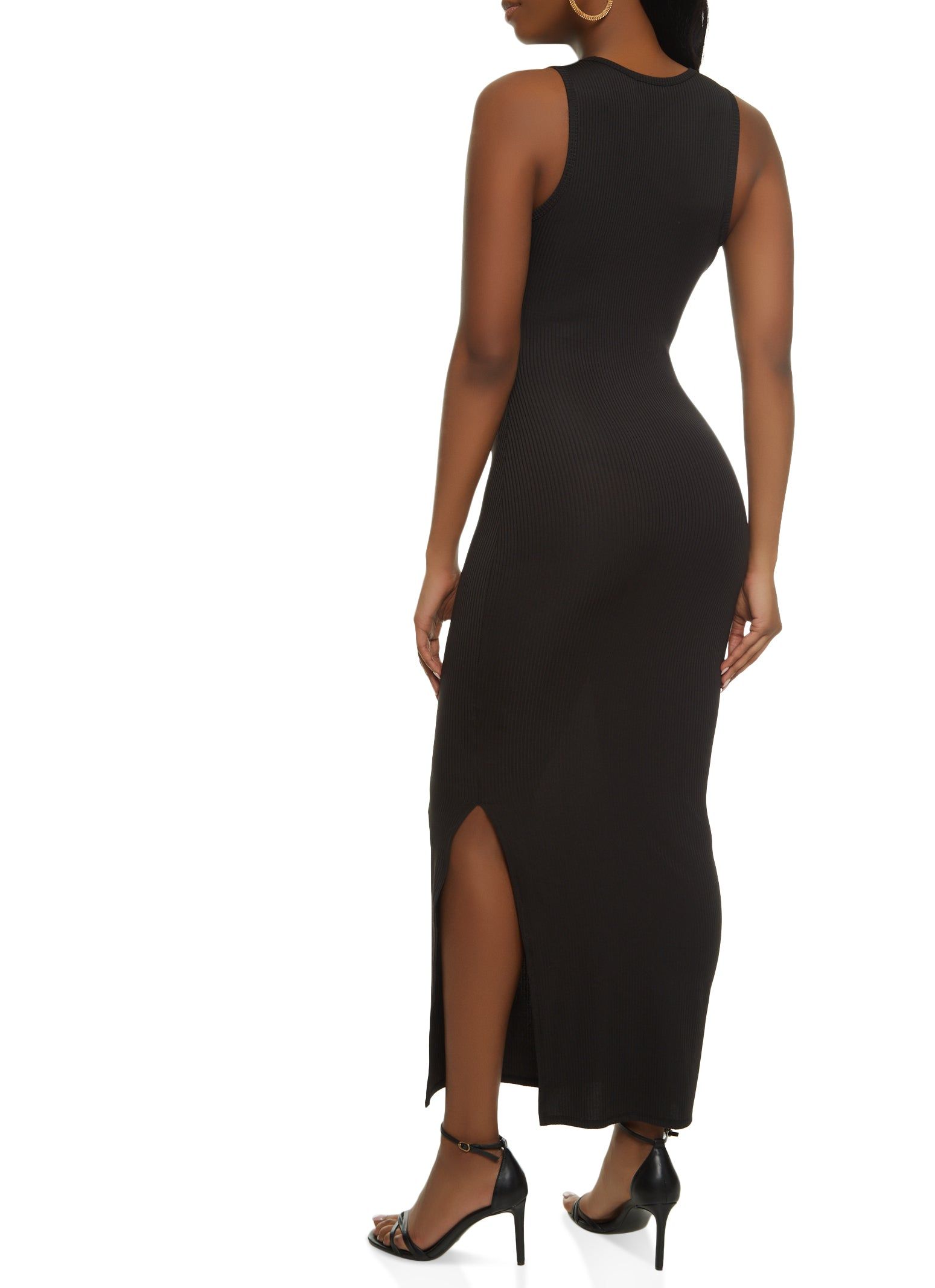 Rib Knit Side Slit Tank Dress sold by Rainbow product image thumbnail 3