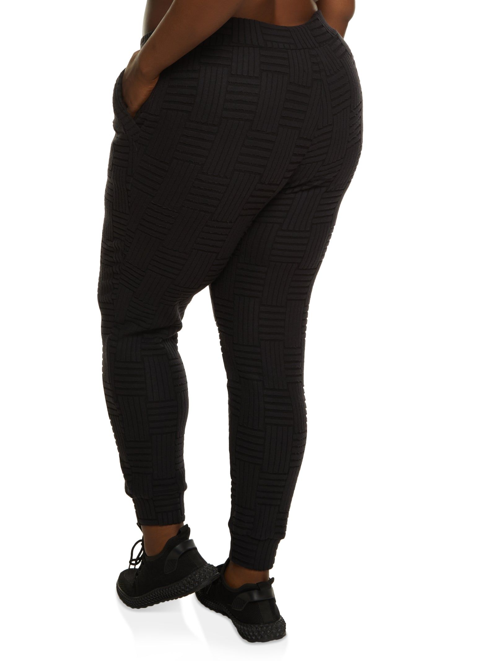 Plus Size Fleece Textured Knit Joggers sold by Rainbow product image thumbnail 2
