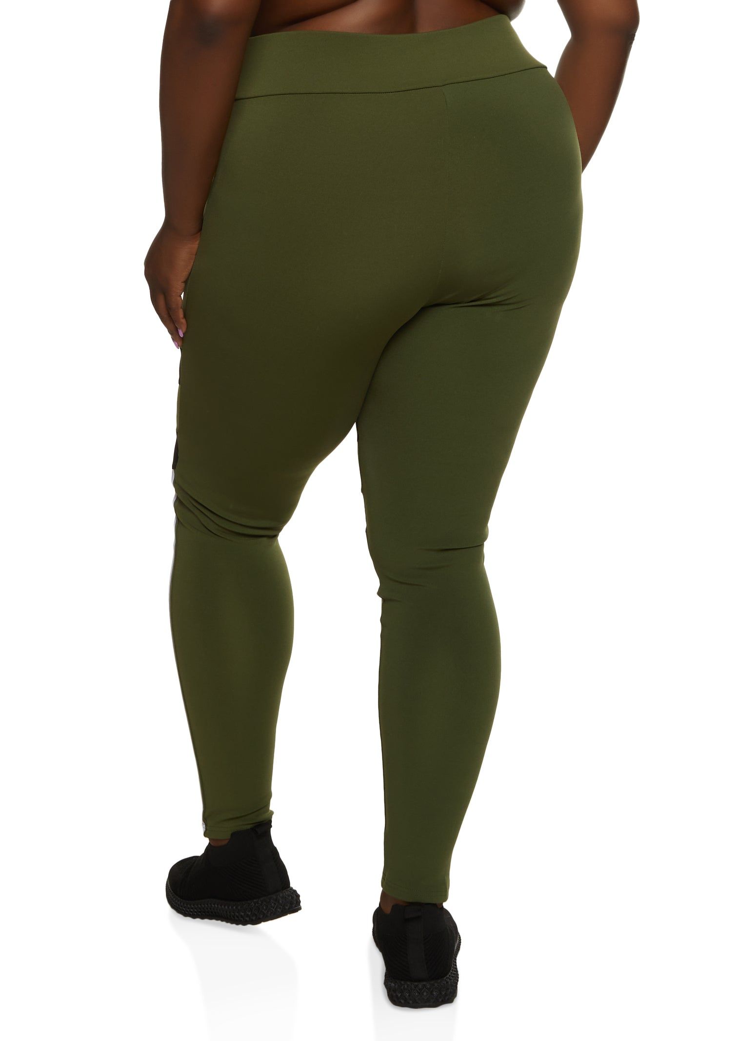 Plus Size Mesh Detail High Waisted Leggings sold by Rainbow product image thumbnail 2