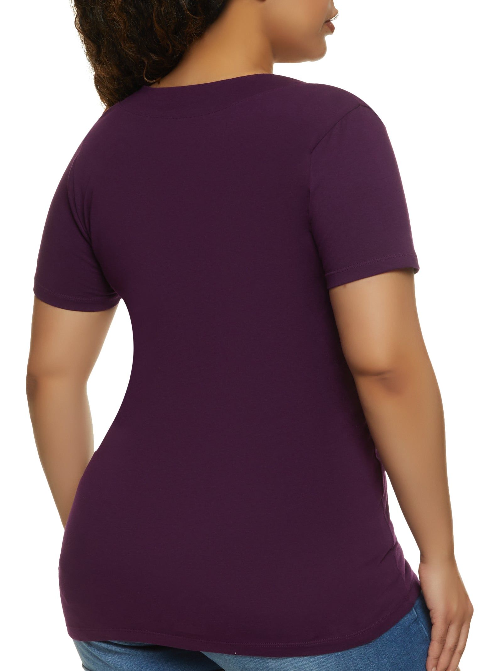 Plus Size Basic V Neck Tee sold by Rainbow product image thumbnail 2