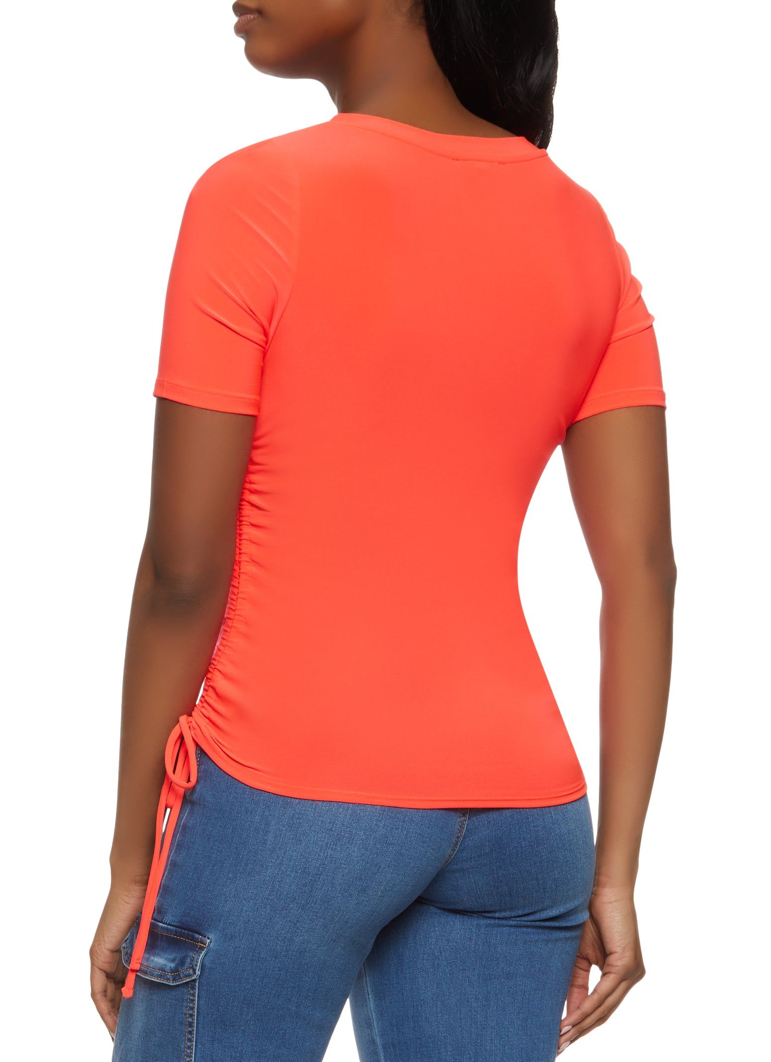 Ruched Side Short Sleeve Tee sold by Rainbow product image thumbnail 2
