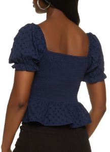 Eyelet Embroidered Smocked Top sold by Rainbow