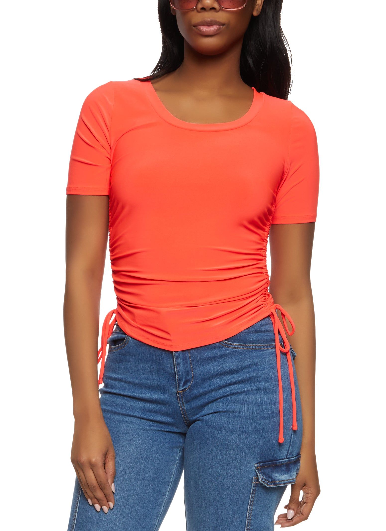 Ruched Side Short Sleeve Tee sold by Rainbow