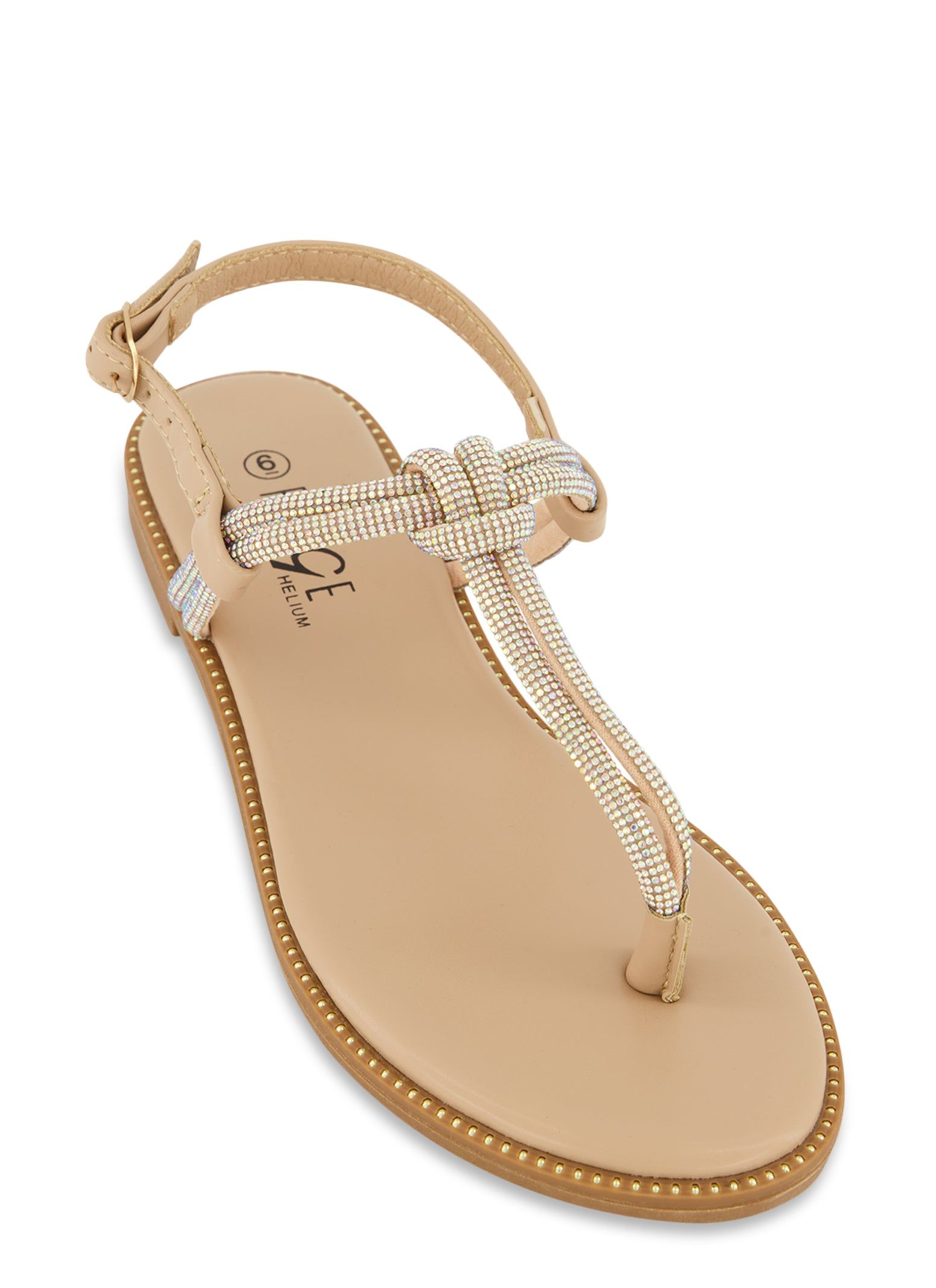 Buckle Strap Rhinestone Thong Sandals sold by Rainbow